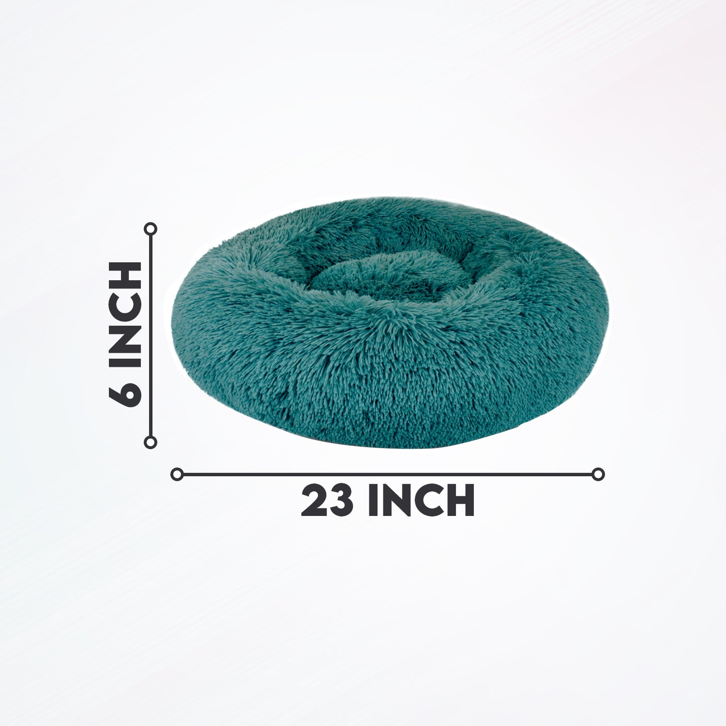 Details Calming Dog and Cat Bed, Soft Round Donut Bed for Pets, Super Lux, Shaggy Fur Cushion Beds