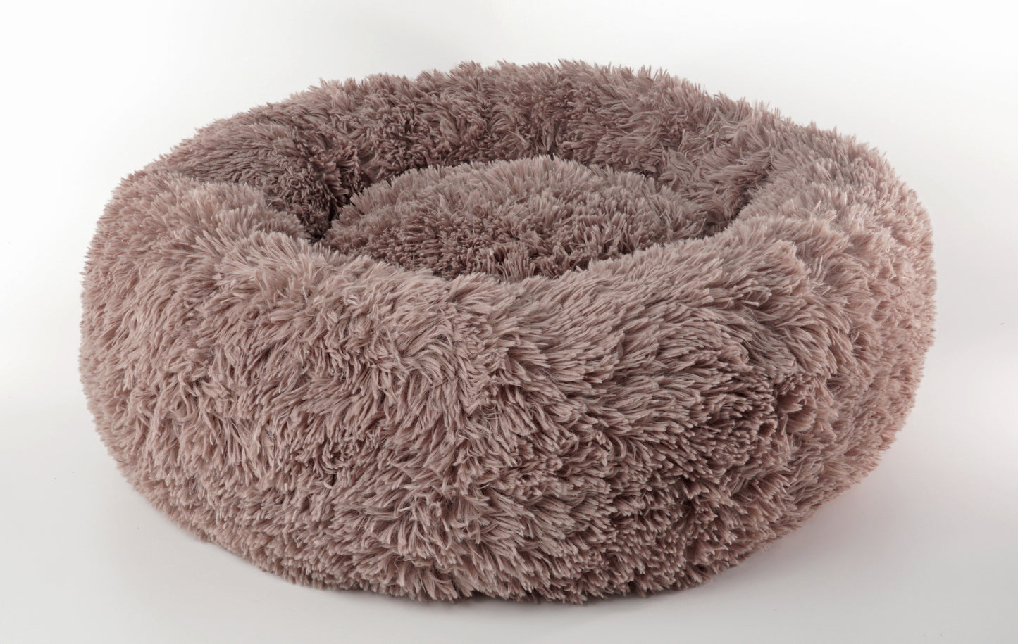 Details Calming Dog and Cat Bed, Soft Round Donut Bed for Pets, Super Lux, Shaggy Fur Cushion Beds