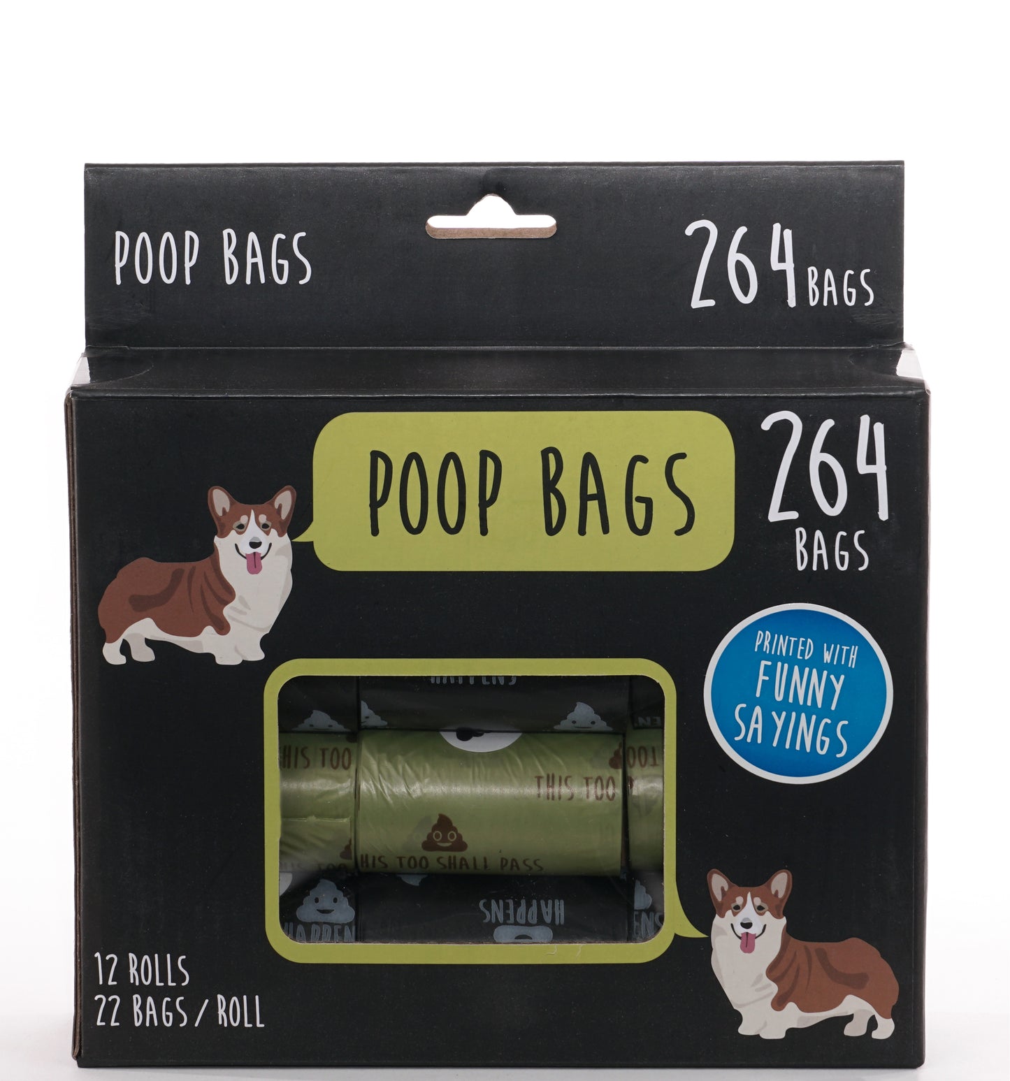 Precious Tails Dog Poop Bags, Humorous Pet Waste Bag Refills for Dogs, Leak-Proof and Durable, 264 ct