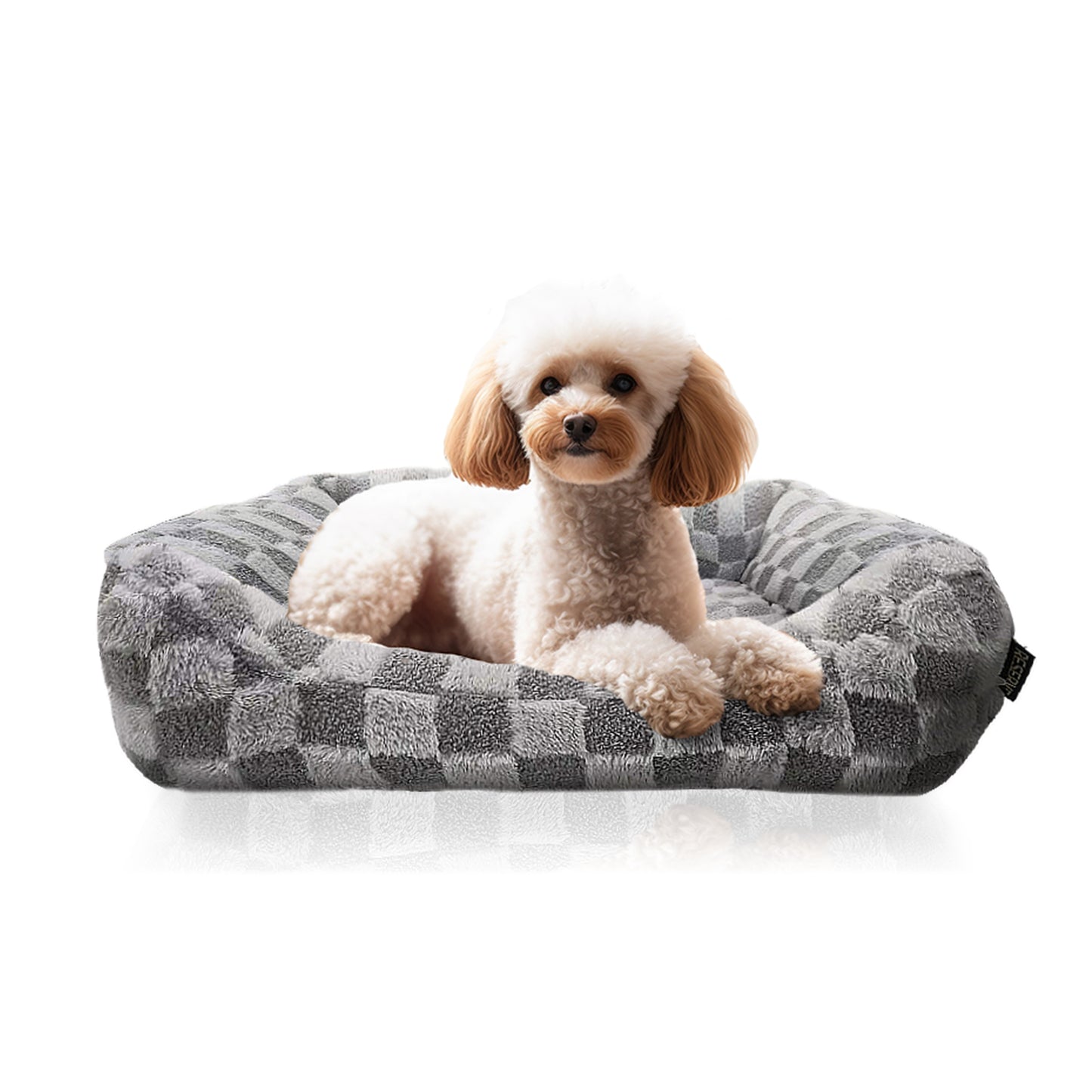 Reserve Checkered Cuddler, Ultra-Soft & Elegant Pet Bed for Dogs & Cats, Designed for Comfort and Durability