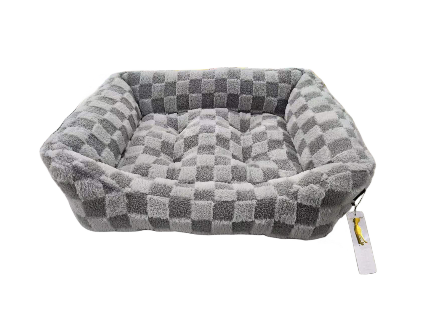 Reserve Checkered Cuddler, Ultra-Soft & Elegant Pet Bed for Dogs & Cats, Designed for Comfort and Durability