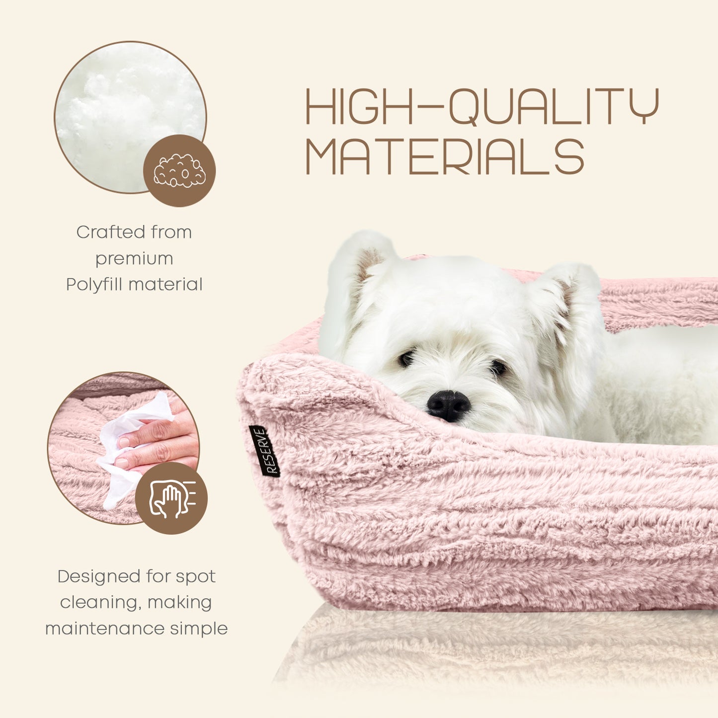 Reserve Jacquard Cuddler, Ultra-Soft & Elegant Pet Bed for Dogs & Cats, Designed for Comfort and Durability