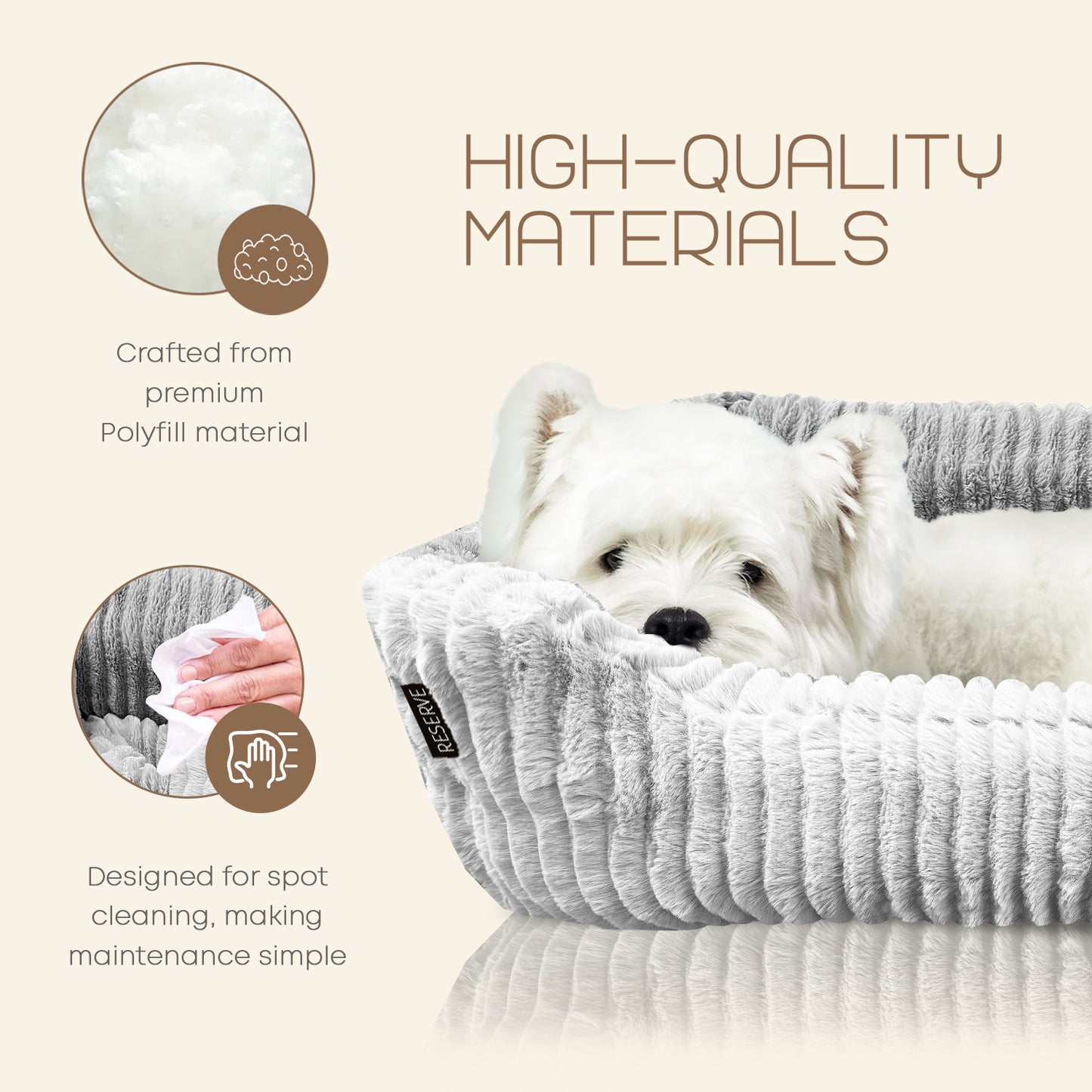 Reserve Jacquard Cuddler, Ultra-Soft & Elegant Pet Bed for Dogs & Cats, Designed for Comfort and Durability