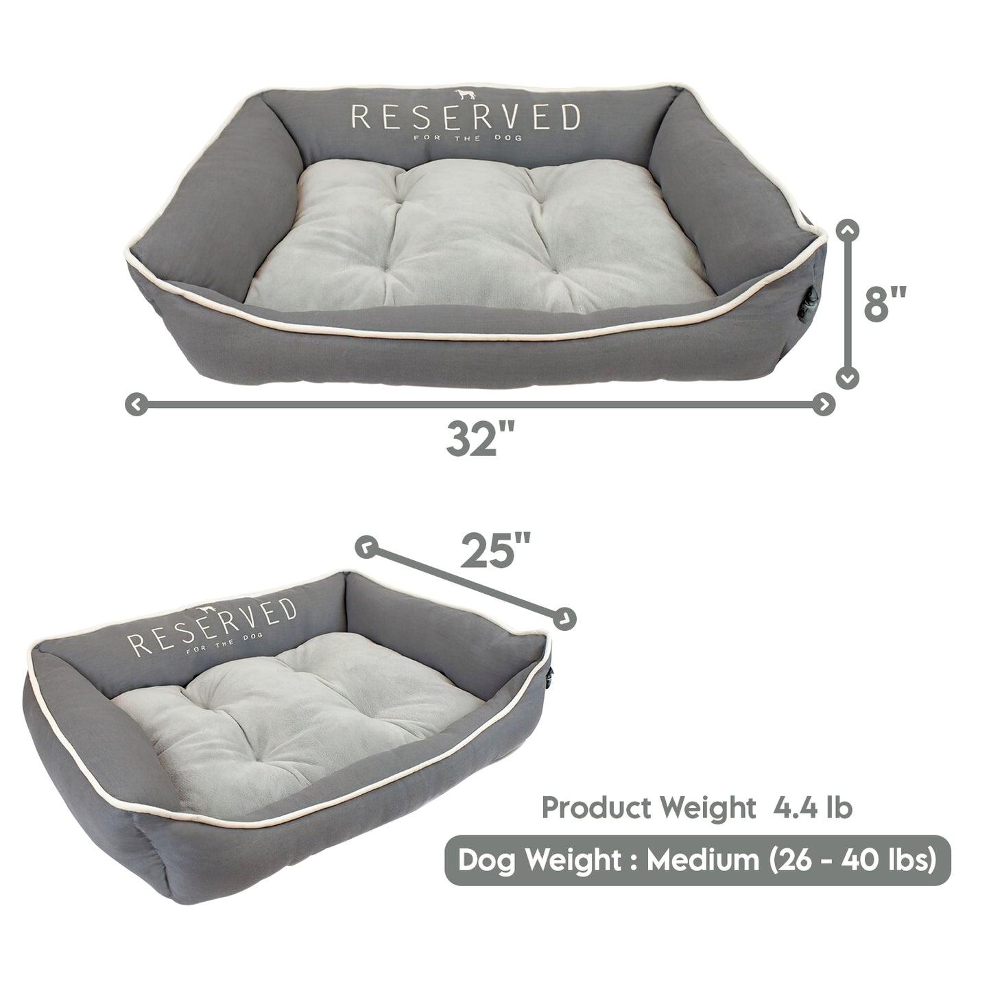 Details Cozy Reserved Orthopedic Pet Bed -  Cuddler Bed for Cats and Dogs - Bolster Dog Couch Beds with Sides