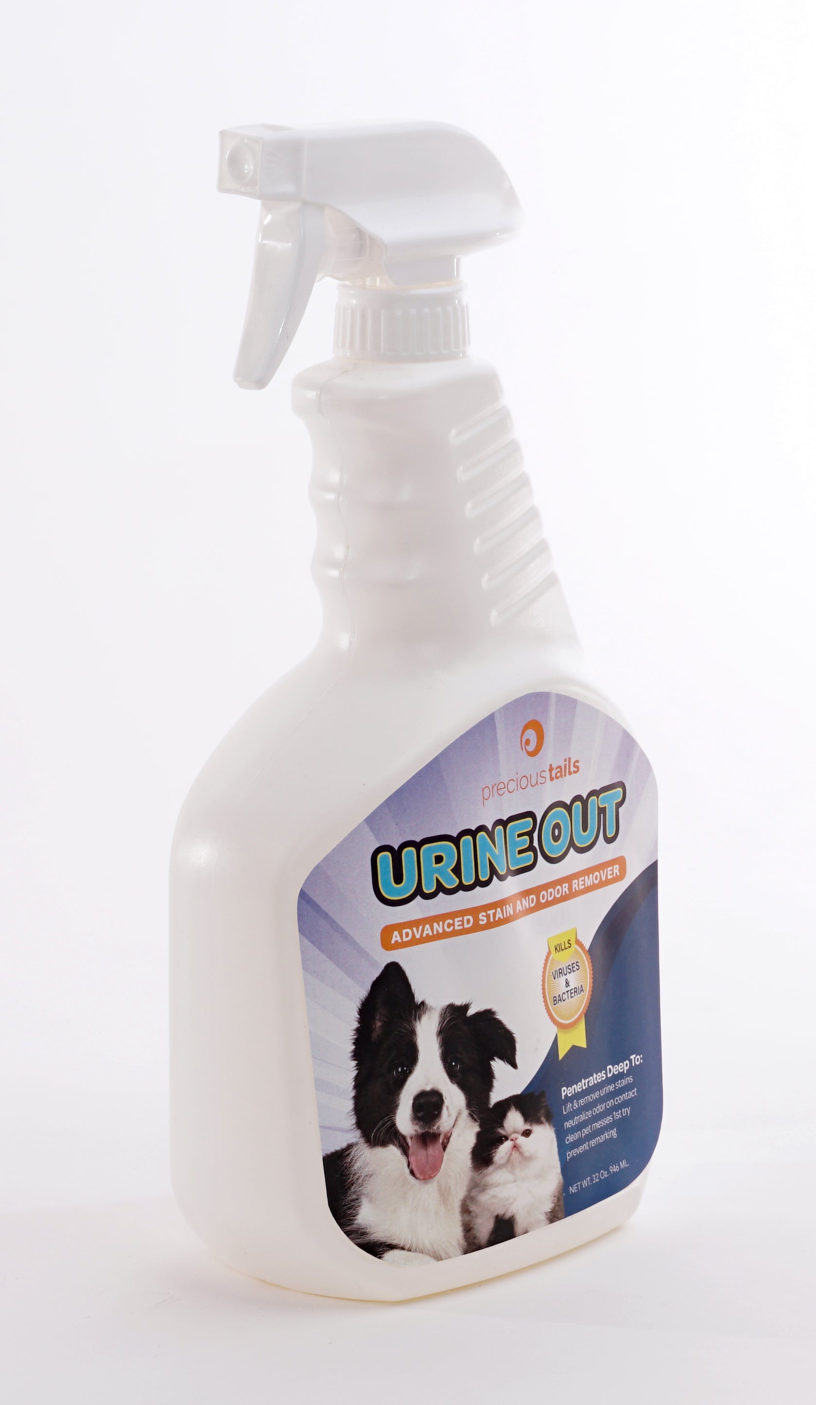 Precious Tails Urine Out Spray Pet Odor Eliminator for Dogs Cats Pee Stain and Odor Eliminator