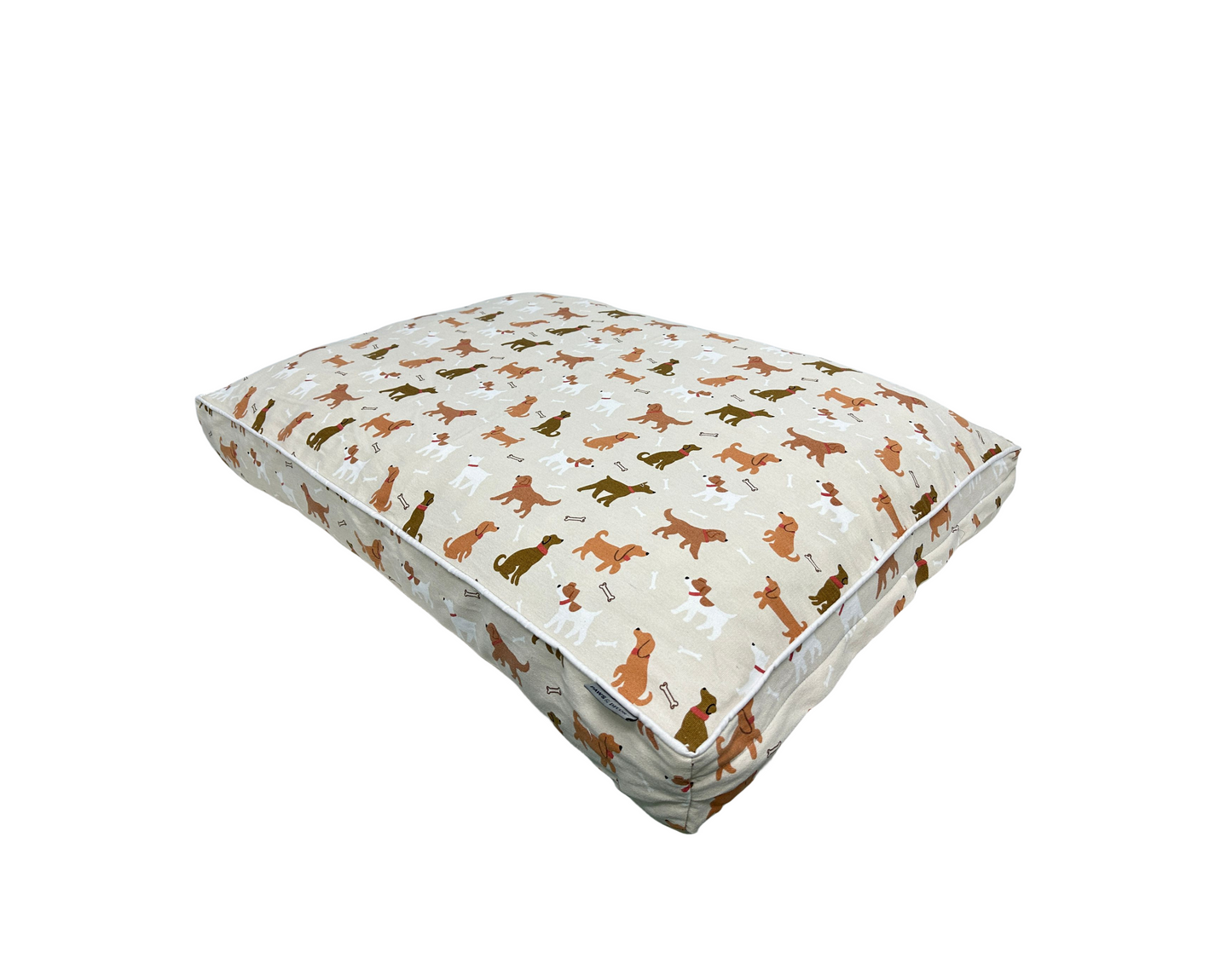 Paws and Décor Orthopedic Dog Bed With Dogs and Bones Print - Comfortable, Durable, and Supportive Pet Bed for Joint Health, Ideal for All Dog Breeds