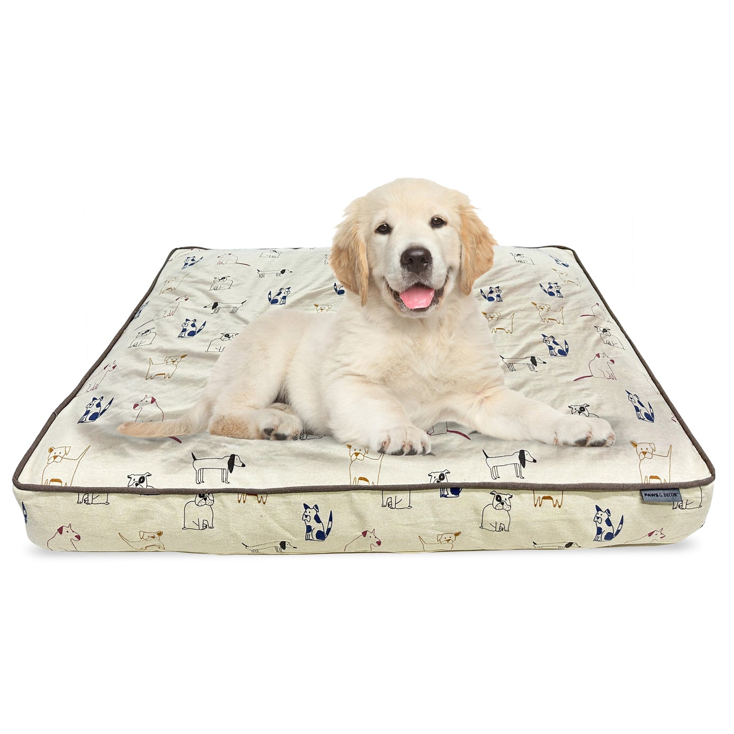 Paws and Décor Orthopedic Dog Bed - Enhanced Joint Support with Outlined Dog Design, Durable High-Density Foam Mattress for Comfort For Dogs.