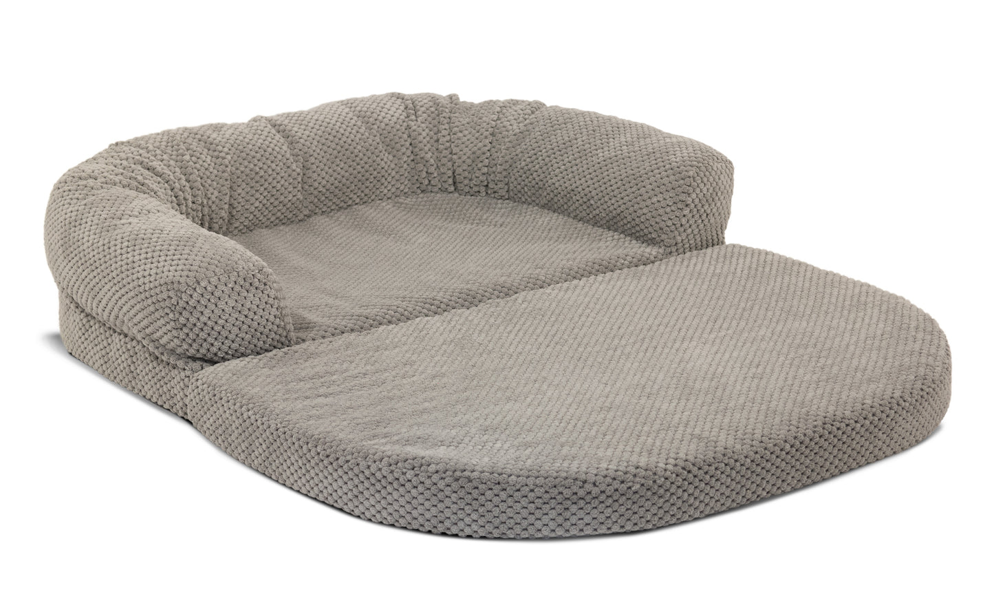 Restology Orthopedic Dog Bed, Bolster Sofa Beds for Small Medium Dogs, Pet Bed with Removable Cover, Fold Out, Round Chaise Cushion