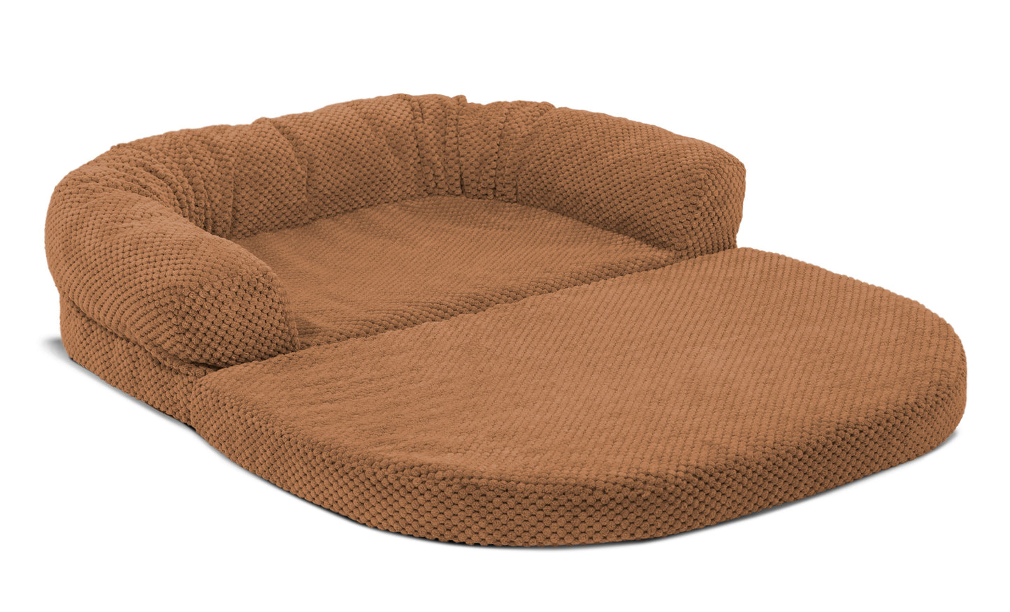 Restology Orthopedic Dog Bed, Bolster Sofa Beds for Small Medium Dogs, Pet Bed with Removable Cover, Fold Out, Round Chaise Cushion