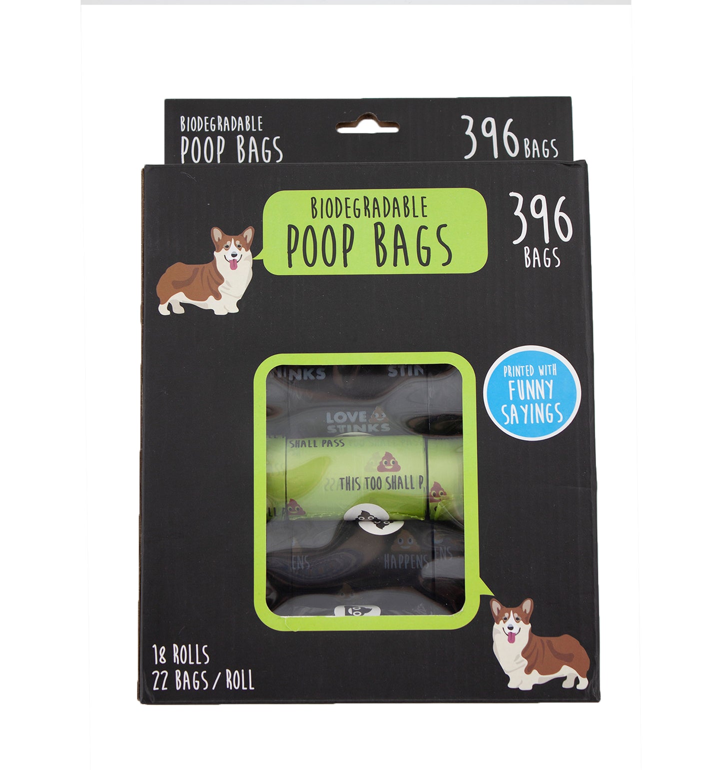 Precious Tails Dog Poop Bags, Biodegradable Humorous Pet Waste Bag Refills for Dogs, Leak-Proof, 396 ct