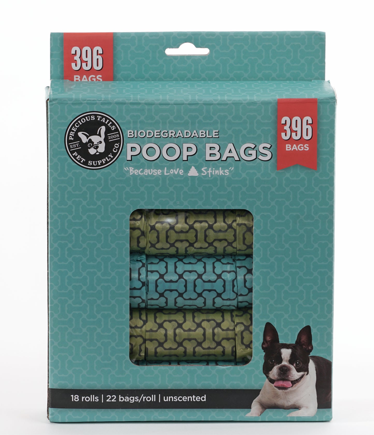 Precious Tails Dog Poop Bags 396 Ct. Durable and Leak-Proof Biodegradable Pet Waste Bag Refills