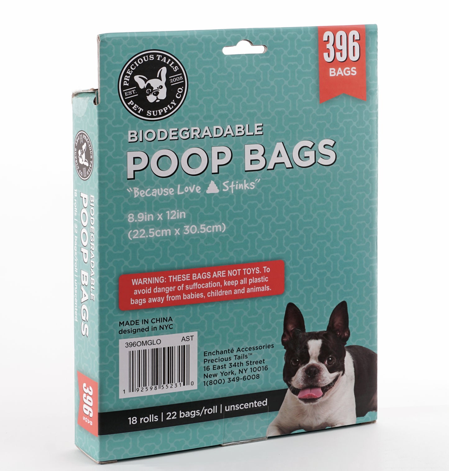 Precious Tails Dog Poop Bags 396 Ct. Durable and Leak-Proof Biodegradable Pet Waste Bag Refills