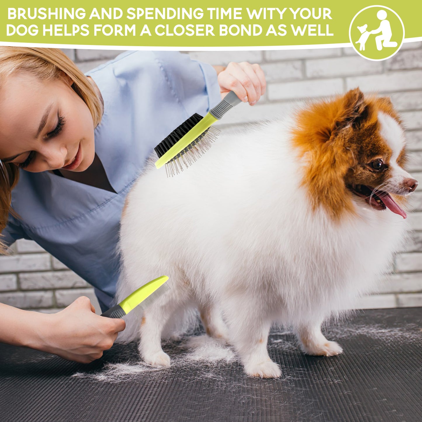 Precious Tails 3-Piece Pet Grooming Kit for Dogs and Cats, Brush Set for Removing Tangled Fur