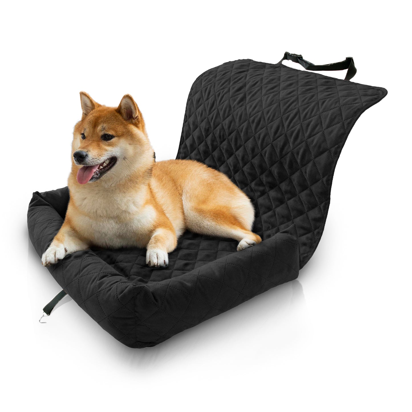 Co-Pilot Quilted Bolster Car Seat Cover for Pet - Travel Dog Bed for Back Seat, Detachable and Comfortable