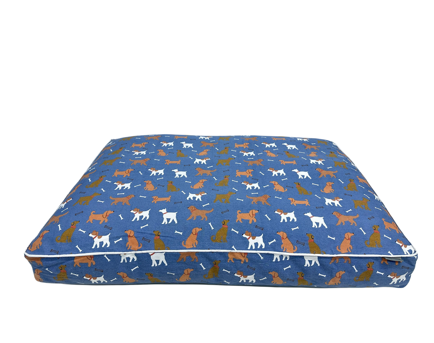 Paws and Décor Orthopedic Dog Bed With Dogs and Bones Print - Comfortable, Durable, and Supportive Pet Bed for Joint Health, Ideal for All Dog Breeds