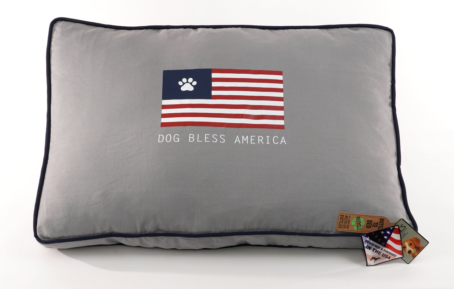 Details Orthopedic Pet Pillow Bed, Dog Crate Beds Foam Cushion with Removable and Washable Cover, God Bless America