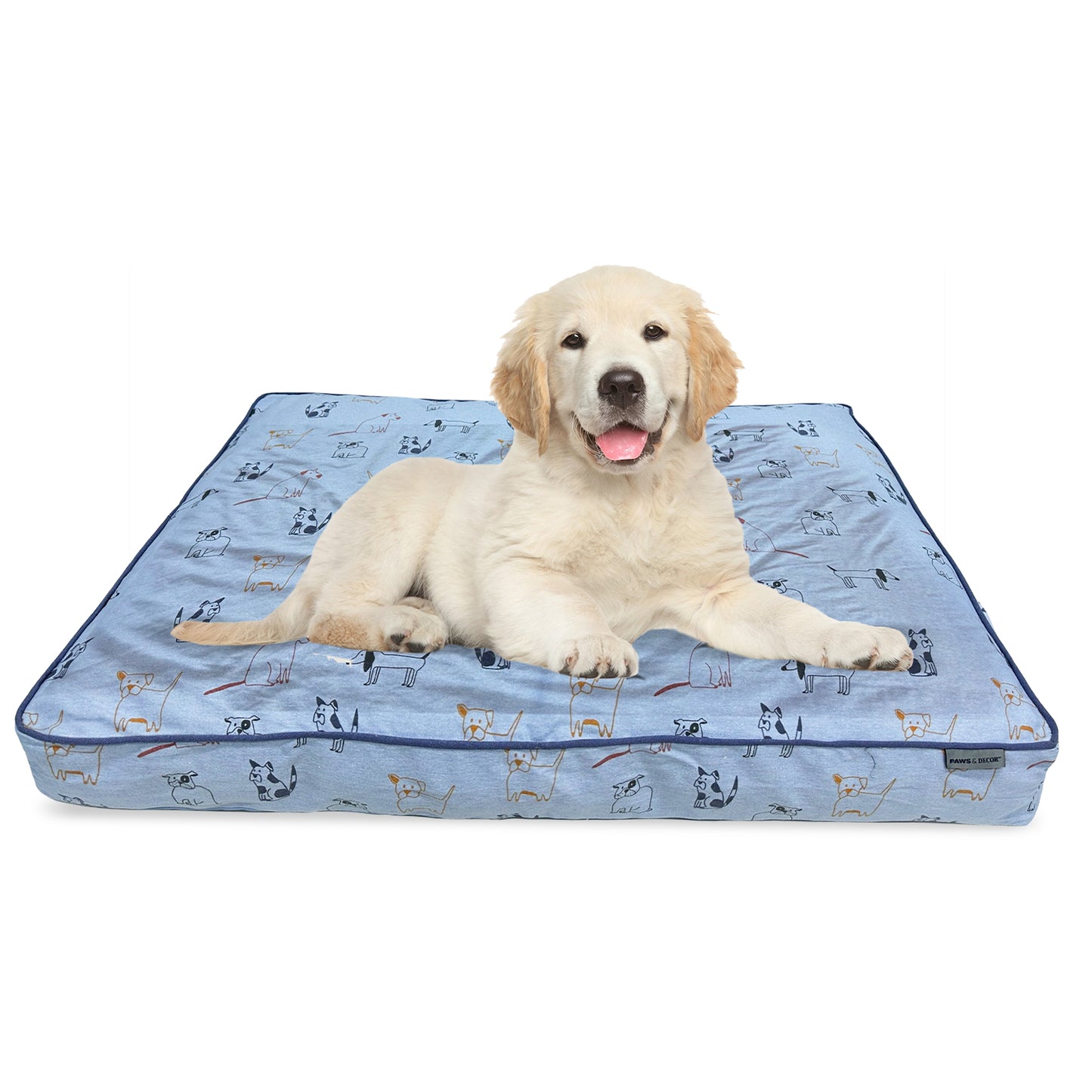 Paws and Décor Orthopedic Dog Bed - Enhanced Joint Support with Outlined Dog Design, Durable High-Density Foam Mattress for Comfort For Dogs.