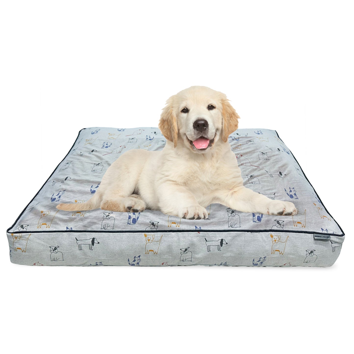 Paws and Décor Orthopedic Dog Bed - Enhanced Joint Support with Outlined Dog Design, Durable High-Density Foam Mattress for Comfort For Dogs.