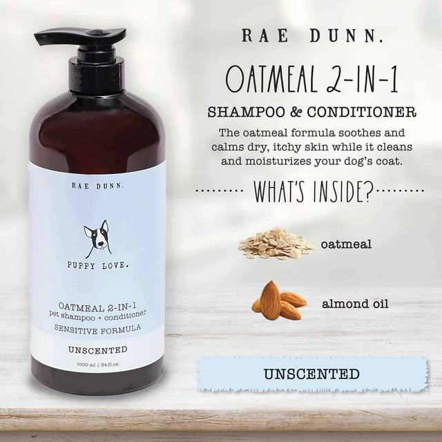 Rae Dunn "Puppy Love." Oatmeal  2-IN-1 Pet Shampoo and Conditioner