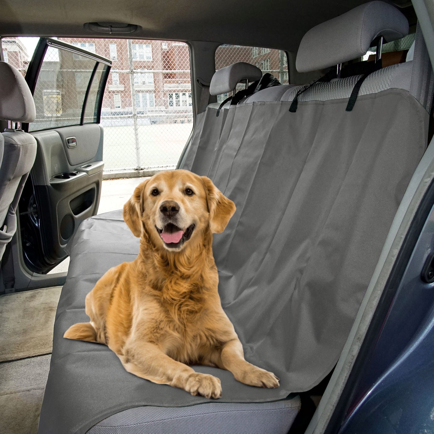 Co-Pilot Waterproof Dog Seat Cover for Back Seat - Pet Car Cover  - Nonslip Bench Protector for Dogs