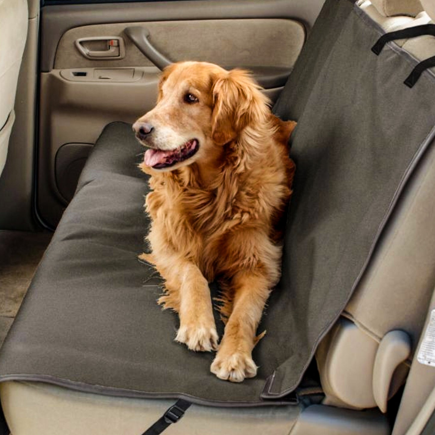 Co-Pilot Waterproof Dog Seat Cover for Back Seat - Pet Car Cover  - Nonslip Bench Protector for Dogs