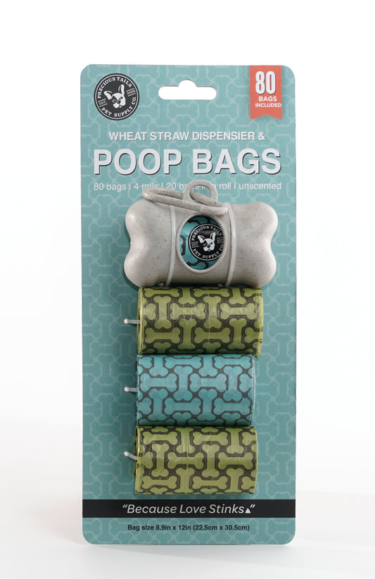 Precious Tails Dog Poop Bags, Durable and Leak-Proof Pet Waste Bag for Dogs with Dispenser, 80 pc