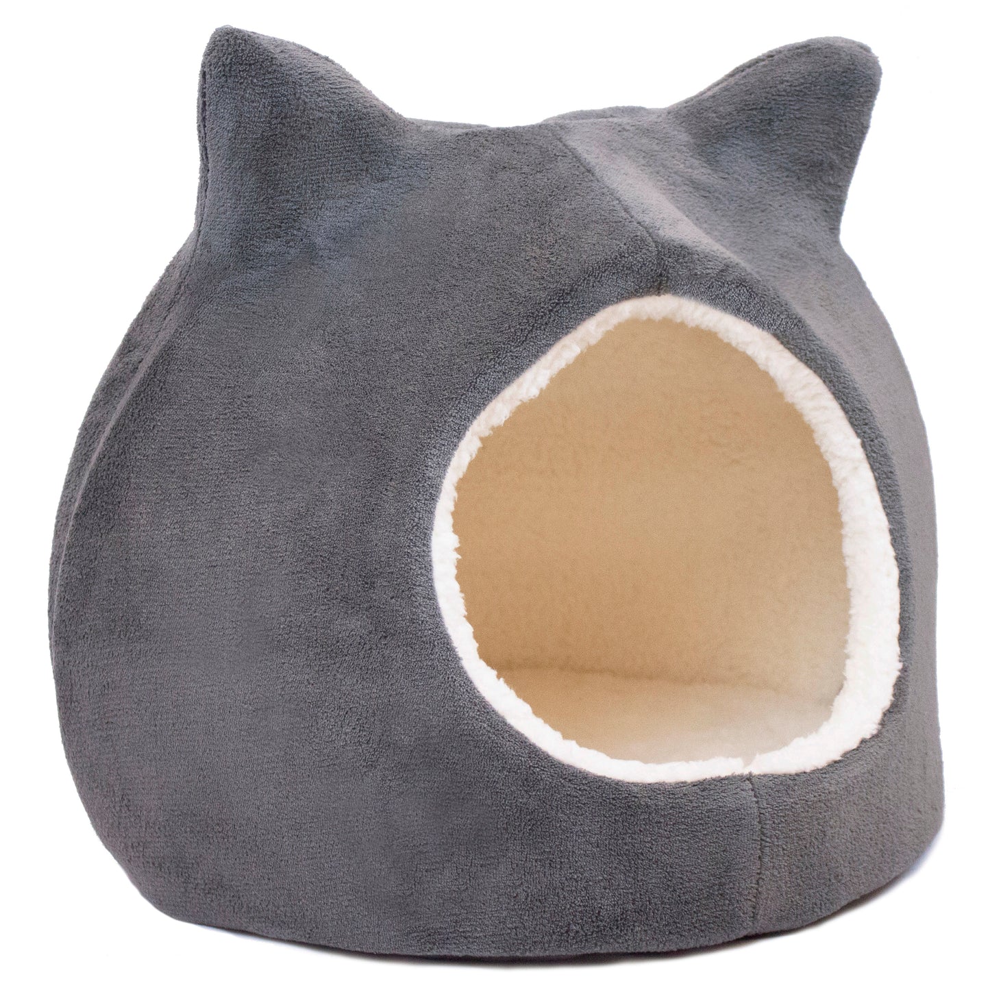 Details Cat Bed, Cave Beds for Cats, Sherpa Fleece Cat House/Tent with Removable Cushion for Pet Kittens