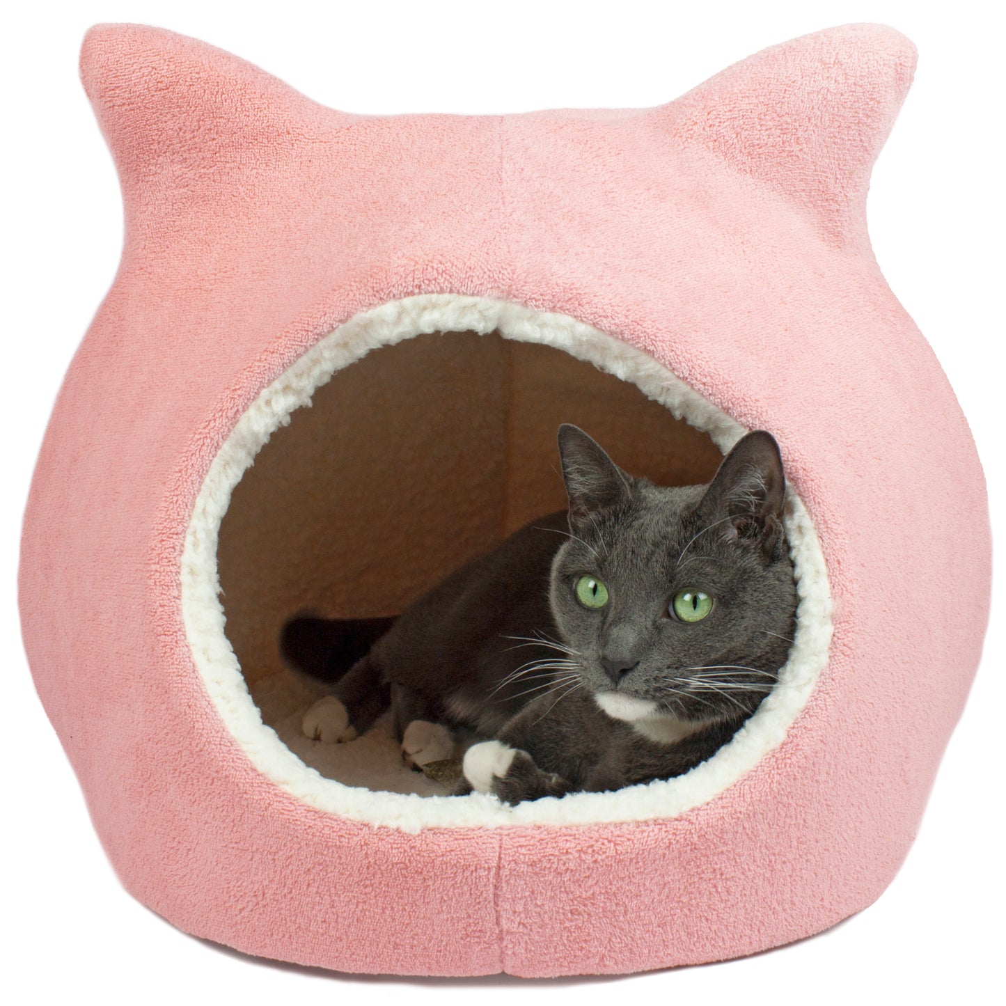 Details Cat Bed, Cave Beds for Cats, Sherpa Fleece Cat House/Tent with Removable Cushion for Pet Kittens