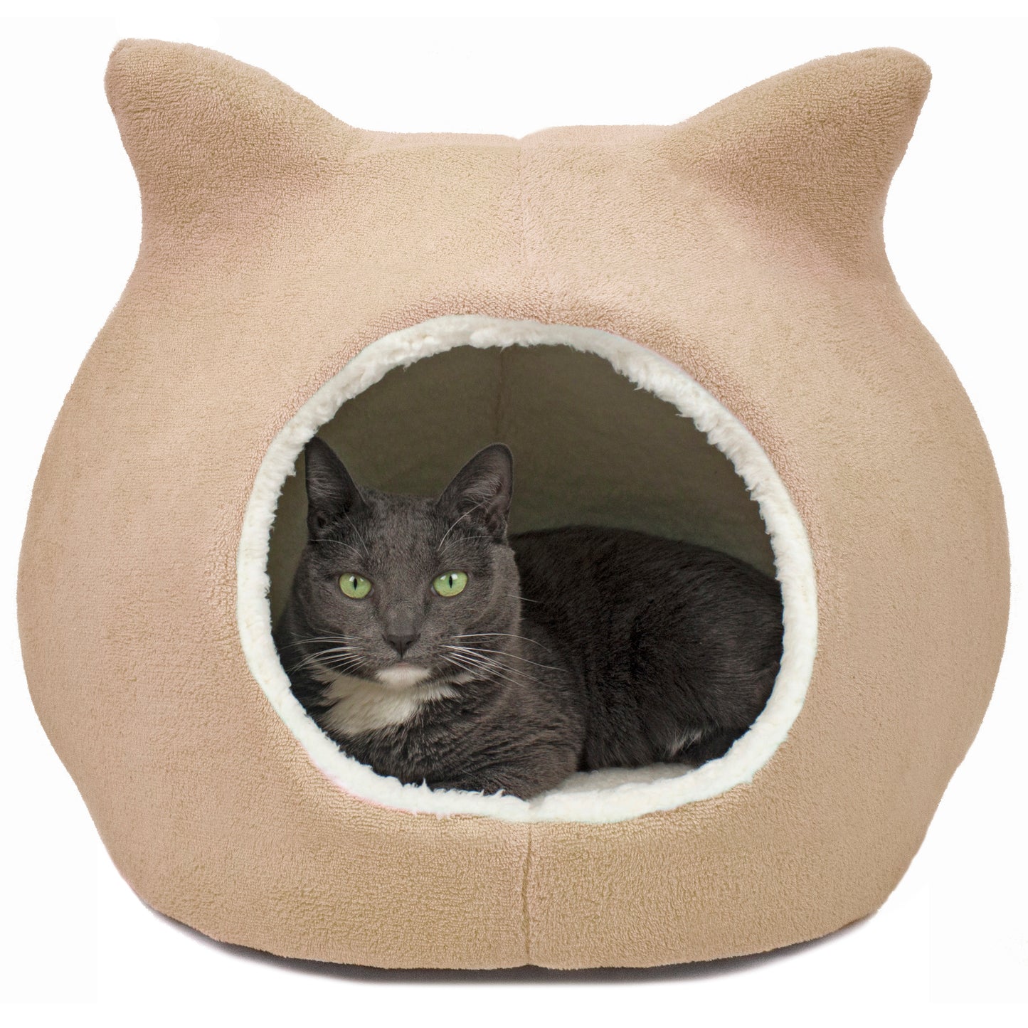 Details Cat Bed, Cave Beds for Cats, Sherpa Fleece Cat House/Tent with Removable Cushion for Pet Kittens