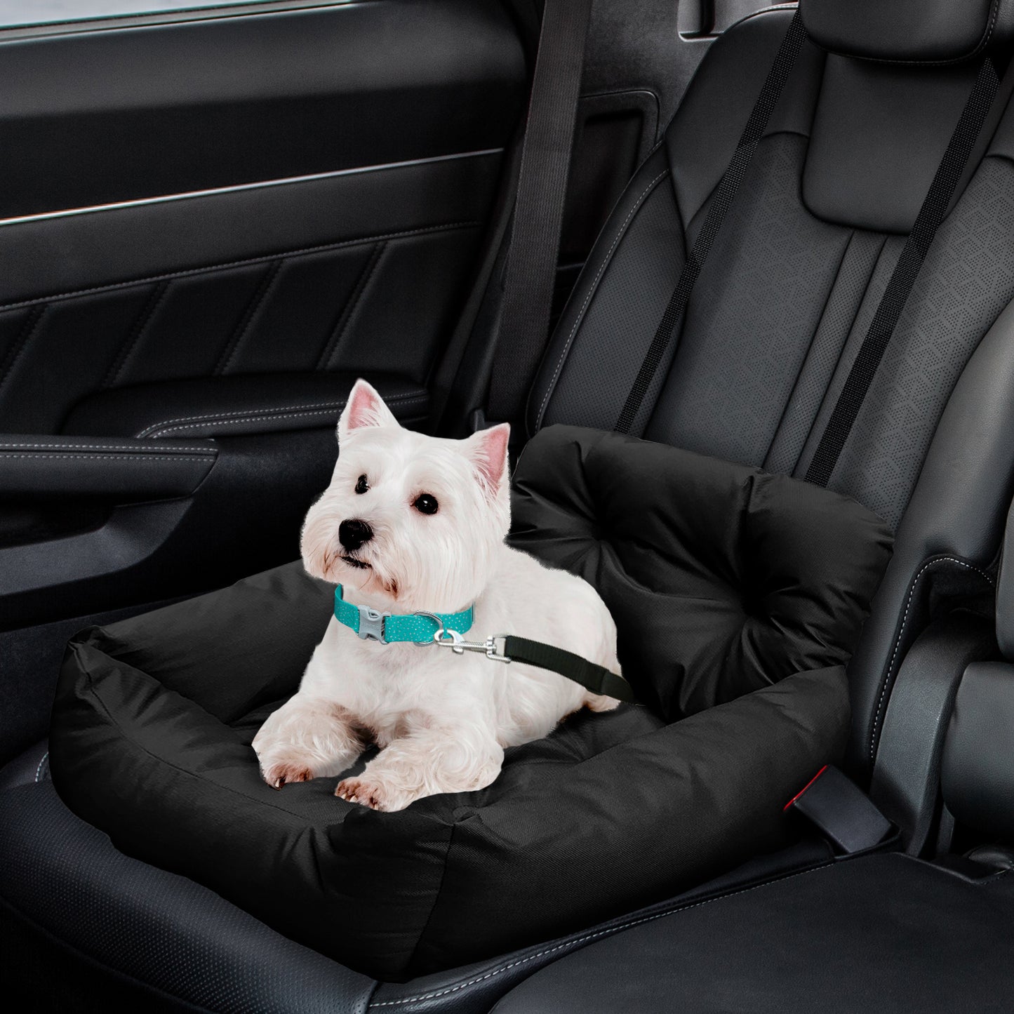 Co-Pilot Dog Beds for Cars -  Booster Safety Car Seats for Small Dogs - Travel Pet Bed, Seat Belt Compatible