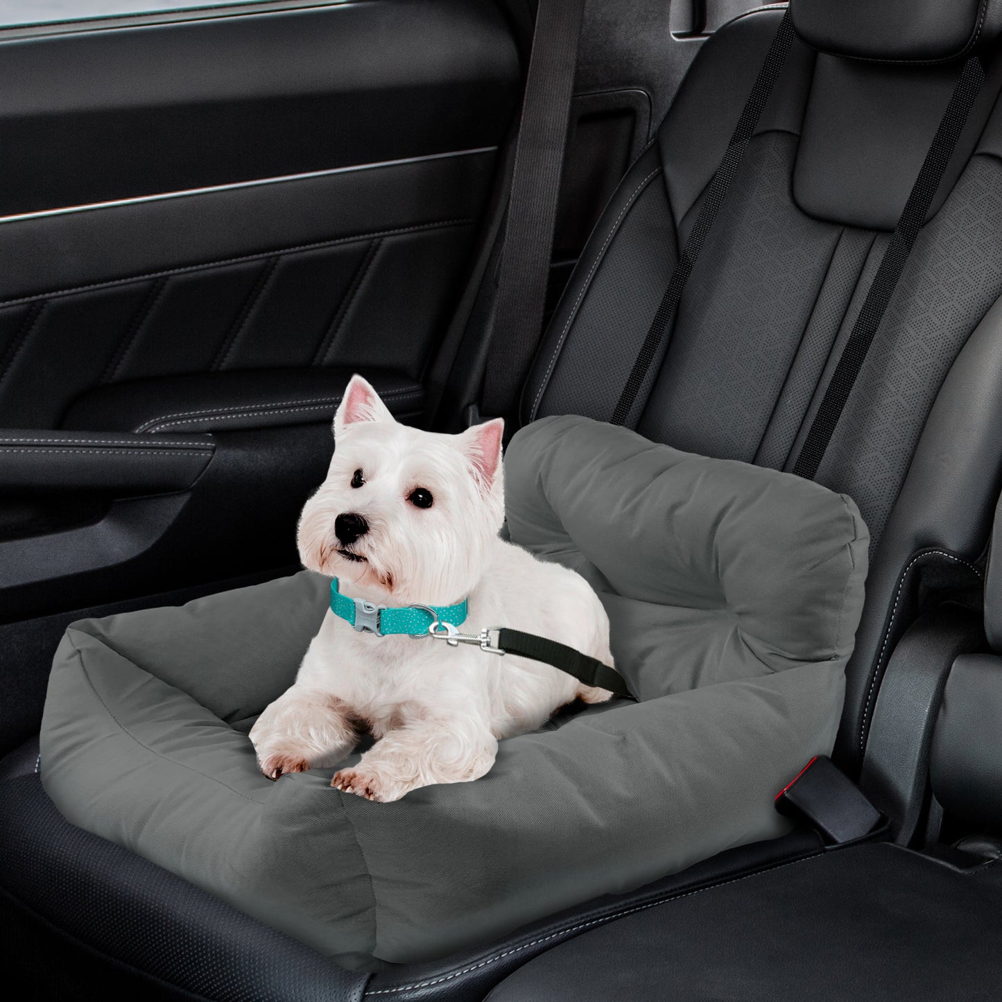 Co-Pilot Dog Beds for Cars -  Booster Safety Car Seats for Small Dogs - Travel Pet Bed, Seat Belt Compatible