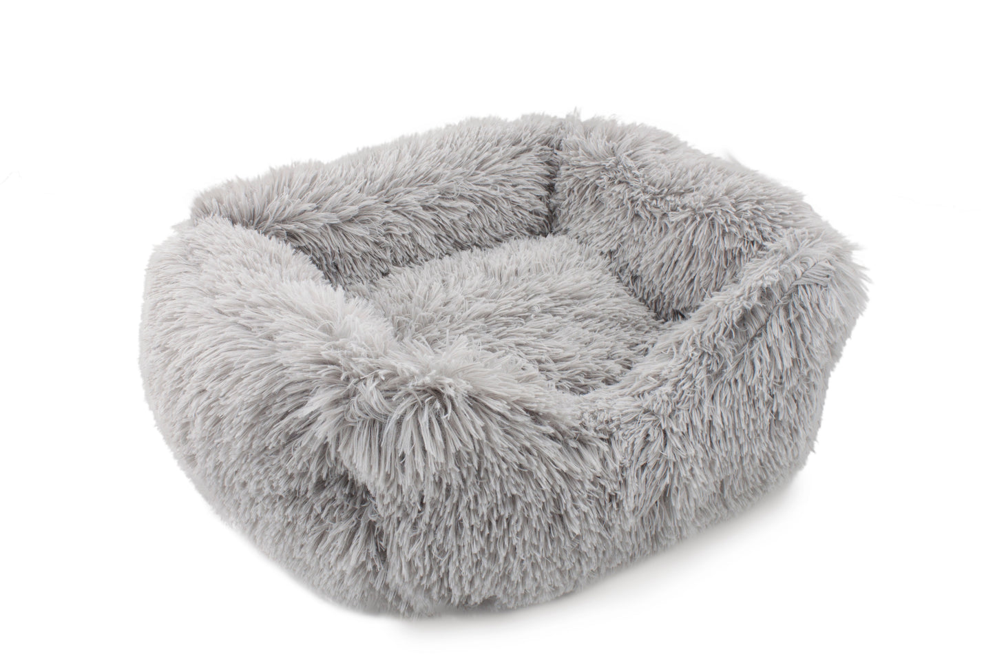 Details Dog Bed for Small Medium Dogs, Plush Calming Sleeping Cuddler for Pet, Super Lux Shaggy Fur Cushion Beds