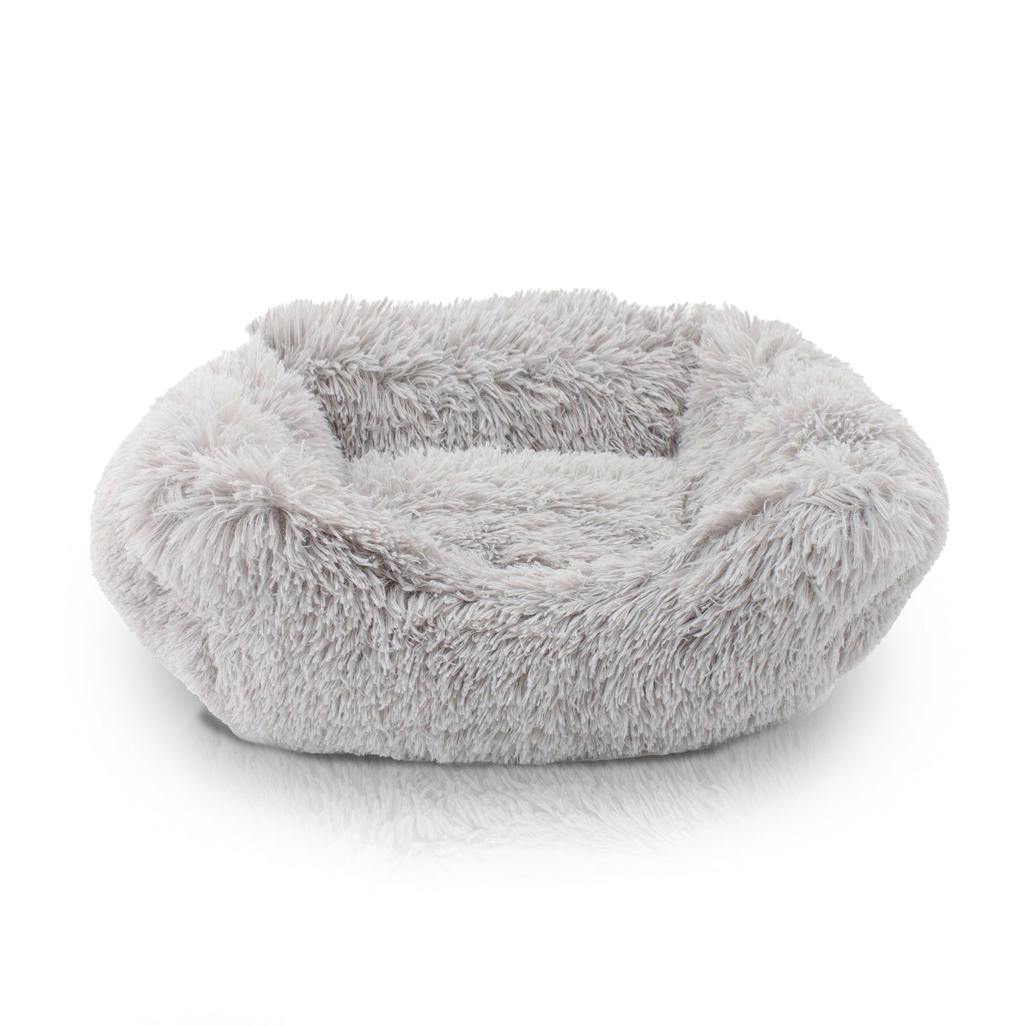 Details Dog Bed for Small Medium Dogs, Plush Calming Sleeping Cuddler for Pet, Super Lux Shaggy Fur Cushion Beds