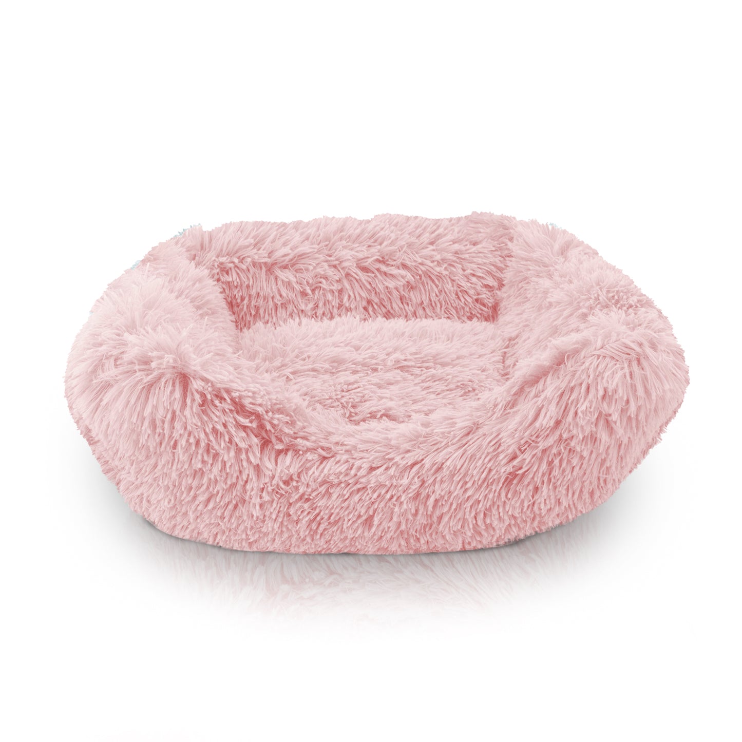 Details Dog Bed for Small Medium Dogs, Plush Calming Sleeping Cuddler for Pet, Super Lux Shaggy Fur Cushion Beds