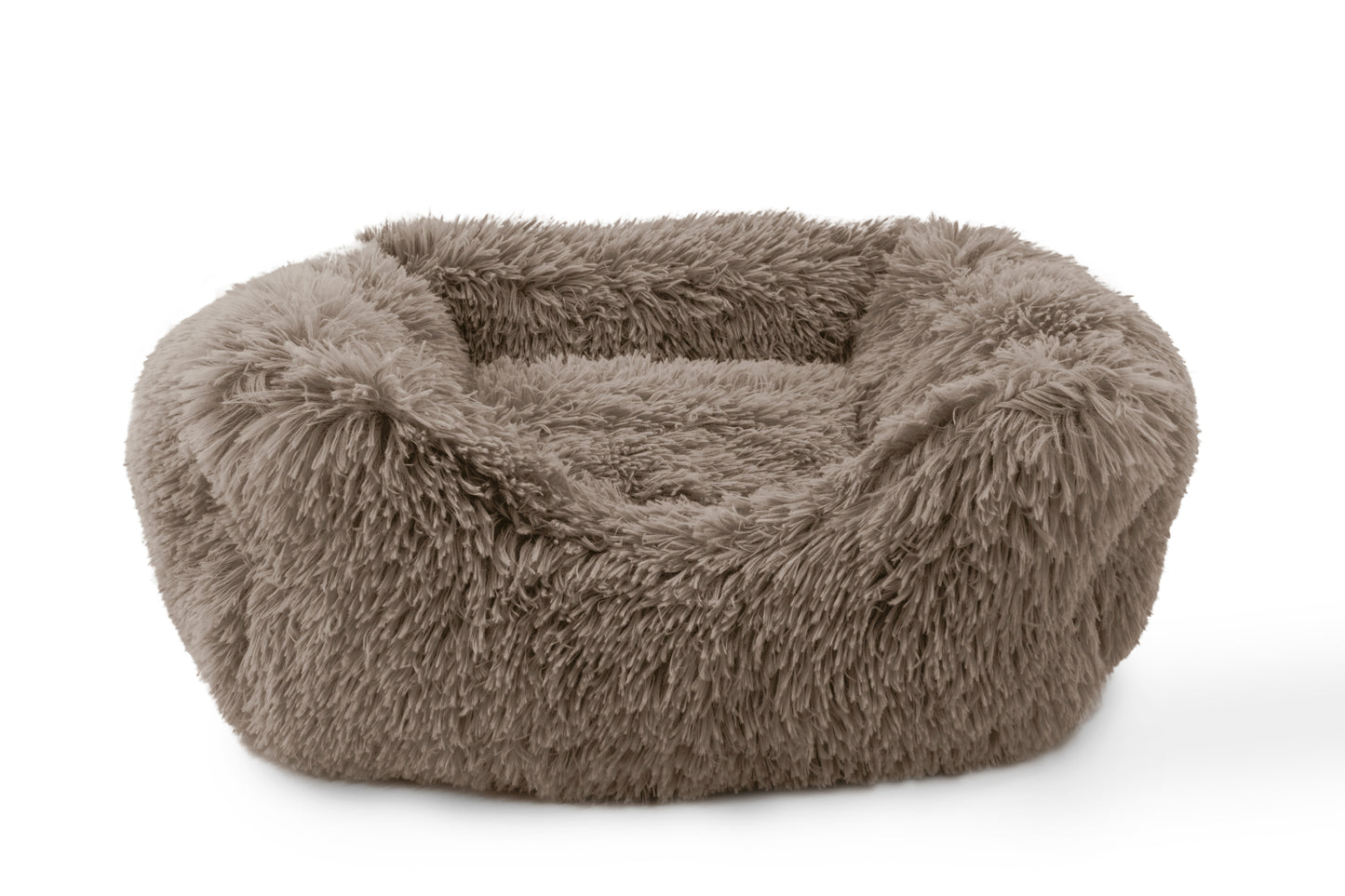 Details Dog Bed for Small Medium Dogs, Plush Calming Sleeping Cuddler for Pet, Super Lux Shaggy Fur Cushion Beds