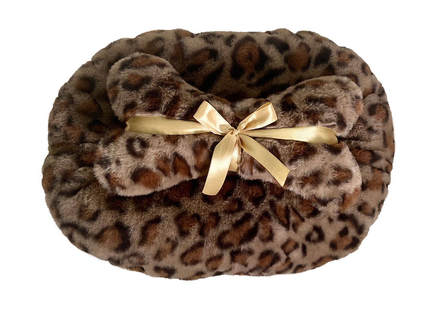 Dream Black Label Leopard Princess Dog Bed - Puppy Bed for Small Dogs - Washable Cuddler Cat Bed - Elegant, Royal Design Beds for Puppy and Kitten