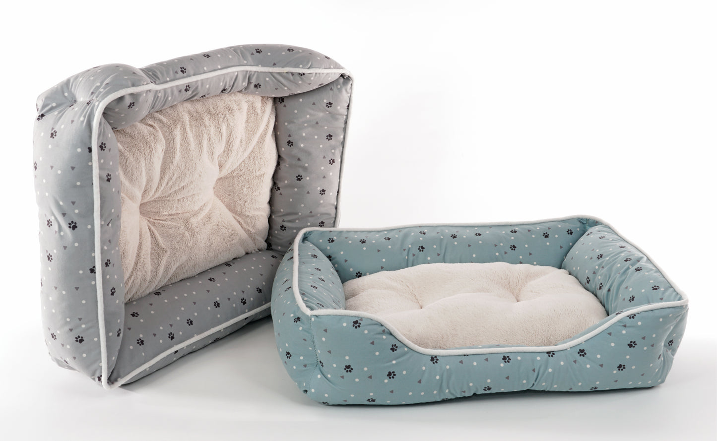 Details Microsuede Pet Bed, Dog Beds for Small Dogs and Cats, Calming Cuddler Bed for Pets with Sides and Plush Center