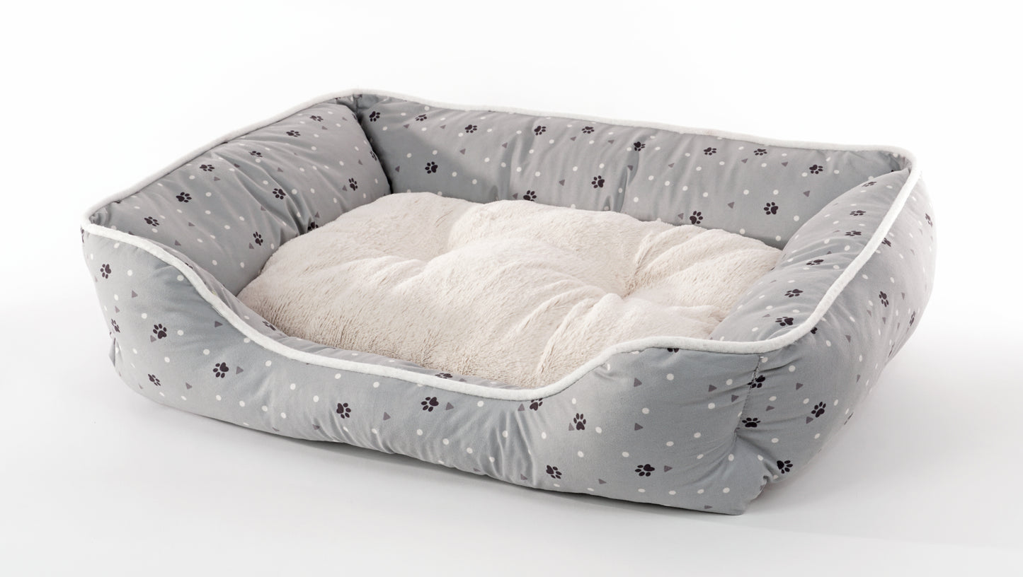 Details Microsuede Pet Bed, Dog Beds for Small Dogs and Cats, Calming Cuddler Bed for Pets with Sides and Plush Center