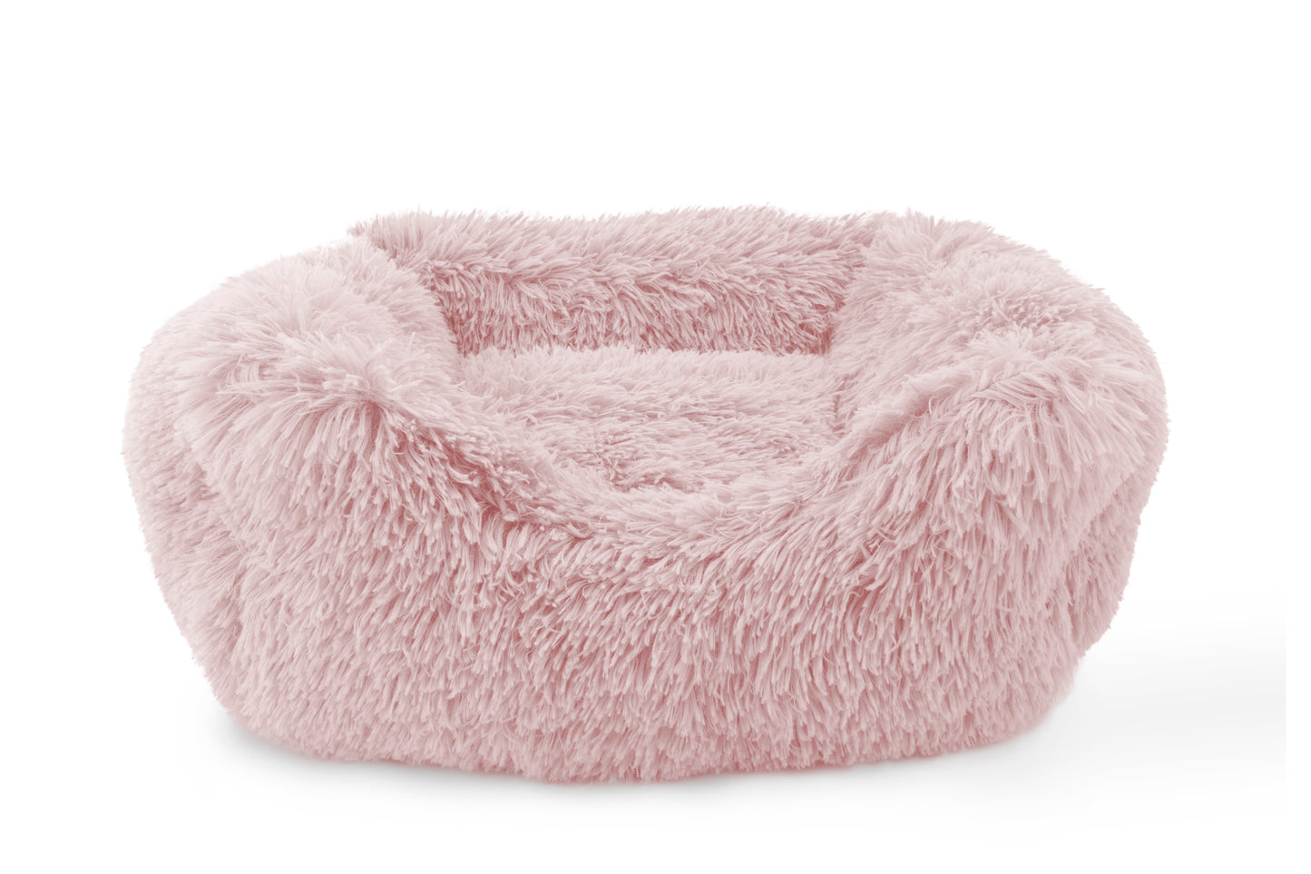 Details Dog Bed for Small Medium Dogs, Plush Calming Sleeping Cuddler for Pet, Super Lux Shaggy Fur Cushion Beds