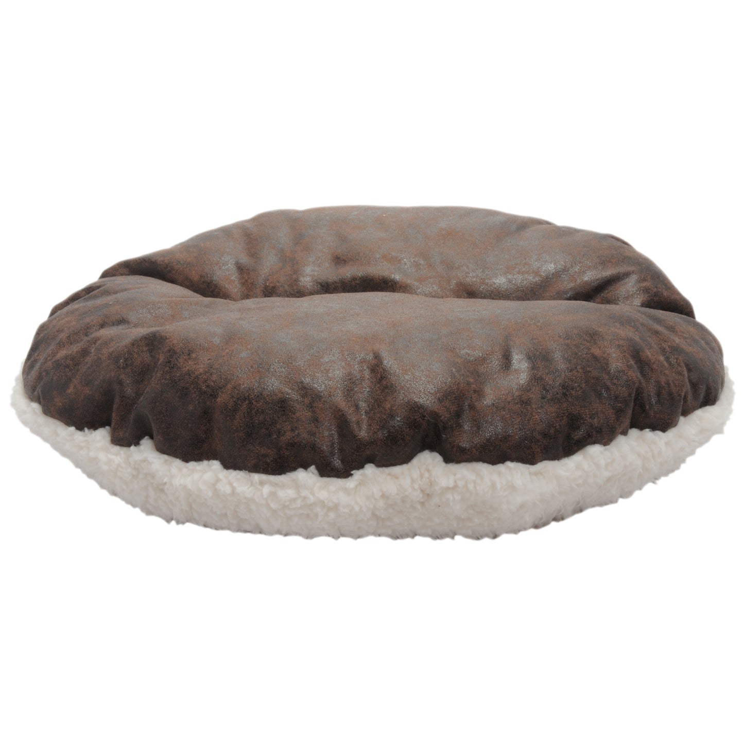 Details Pet Cave Bed for Small Dogs Cats, Calming Hooded Dog Bed Dome, Vegan Leather,  Deep Dish