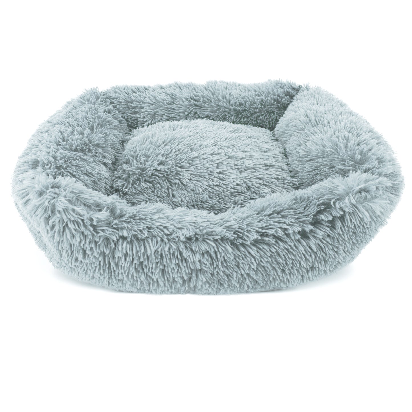 Details Dog Bed for Small Medium Dogs, Plush Calming Sleeping Cuddler for Pet, Super Lux Shaggy Fur Cushion Beds