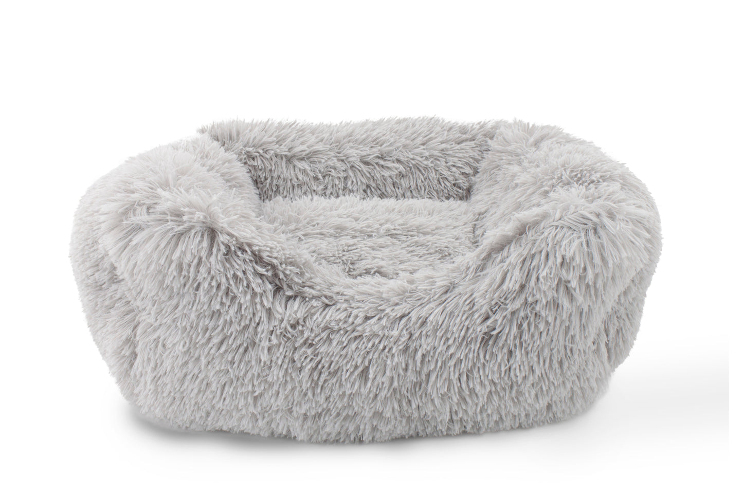 Details Dog Bed for Small Medium Dogs, Plush Calming Sleeping Cuddler for Pet, Super Lux Shaggy Fur Cushion Beds