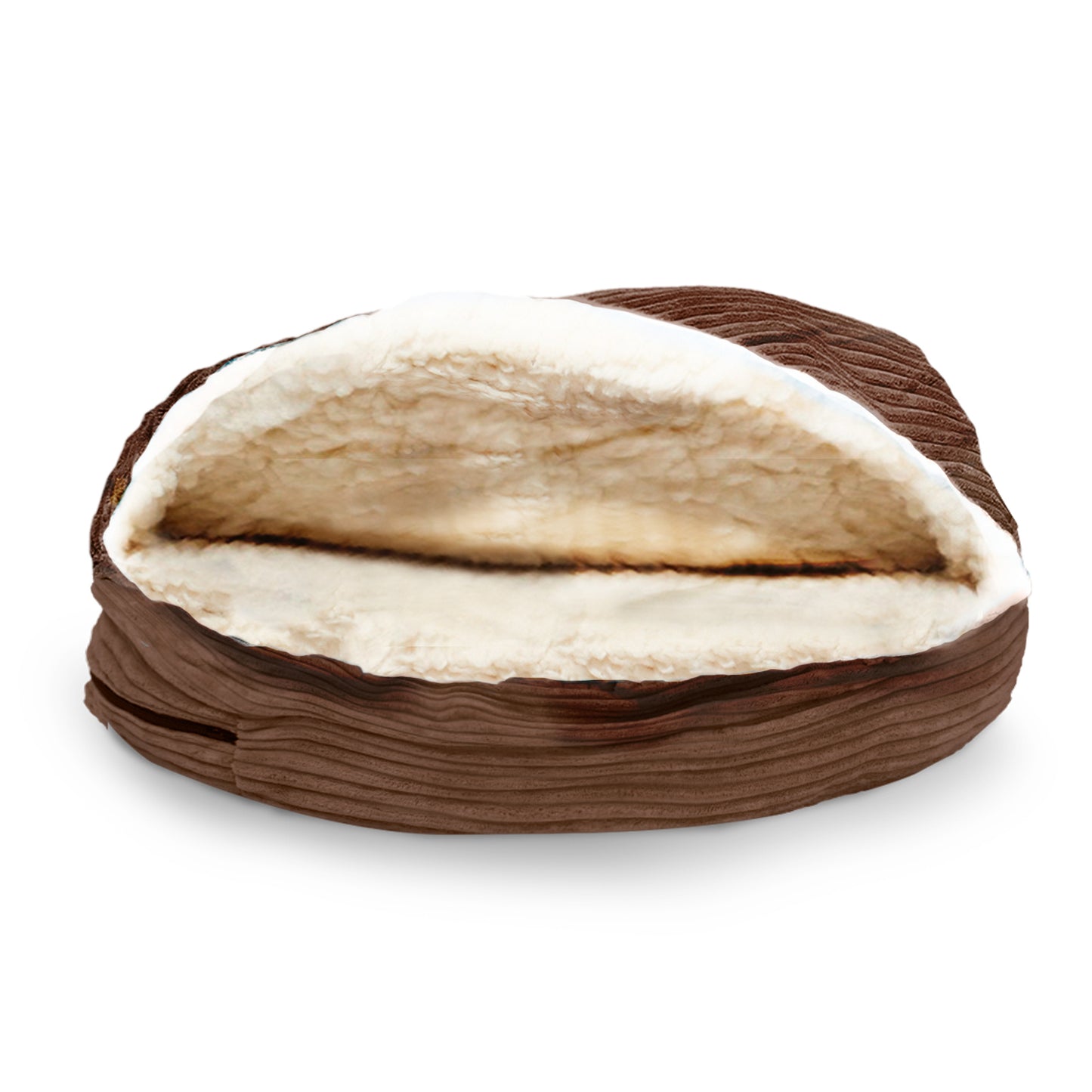 Details Cozy Pet Bed Cave, Hooded Dog Bed Dome for Small Medium Dogs, Washable, Corduroy and Sherpa Lined Pouched Beds