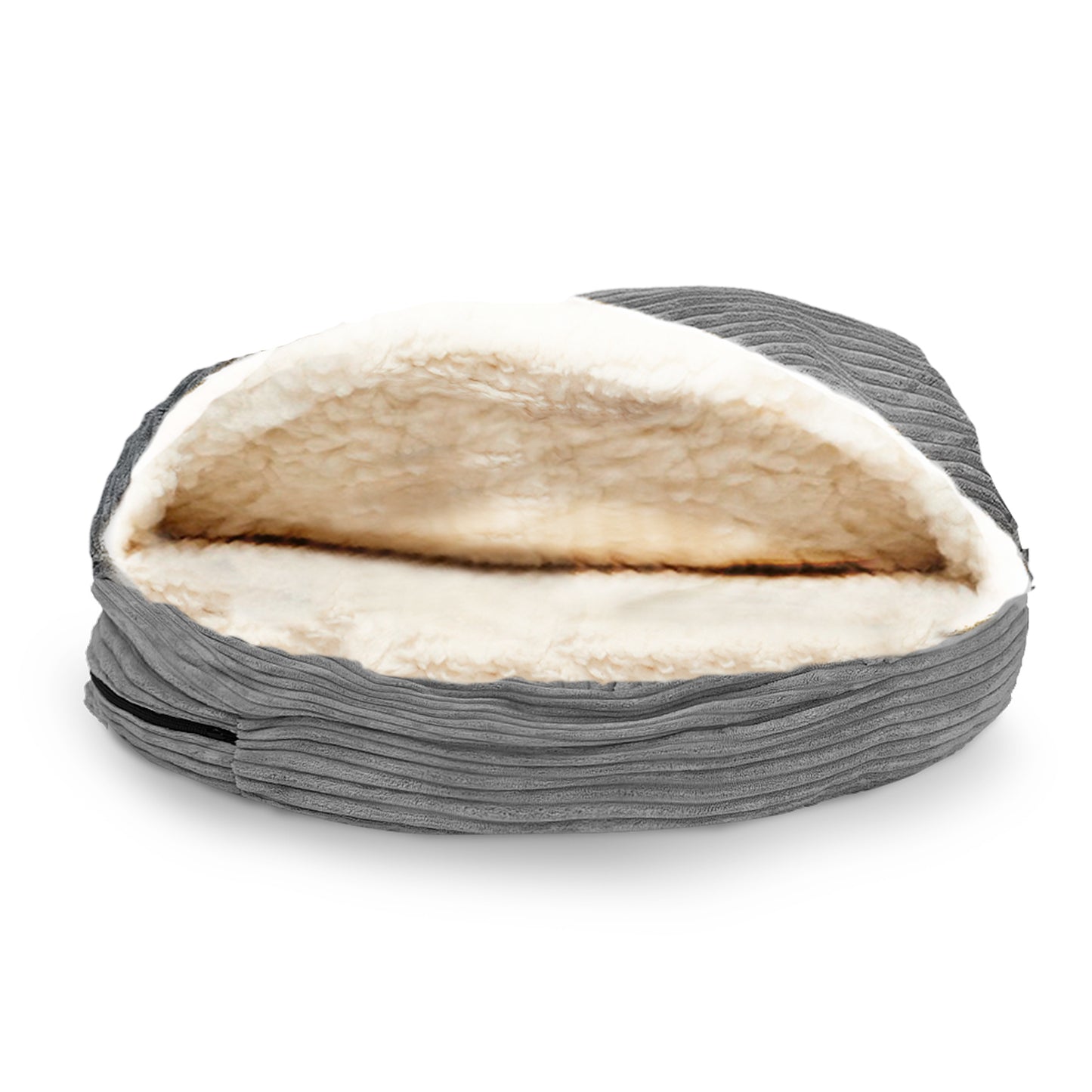 Details Cozy Pet Bed Cave, Hooded Dog Bed Dome for Small Medium Dogs, Washable, Corduroy and Sherpa Lined Pouched Beds