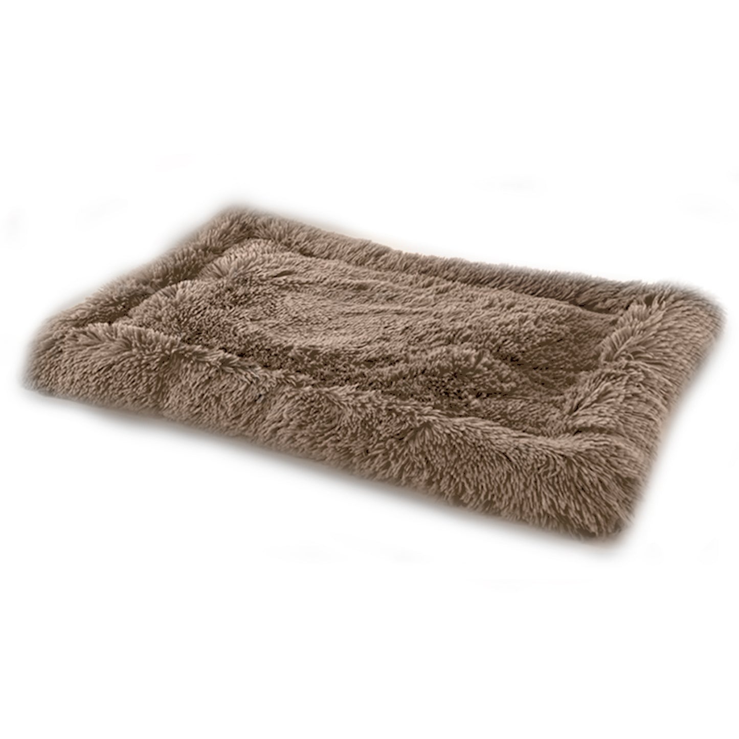 Details Pet Bed Mat, Plush Eyelash Faux Fur Calming Blanket Carpet Rug Mattress for  Cats and Dogs, Bordered Design