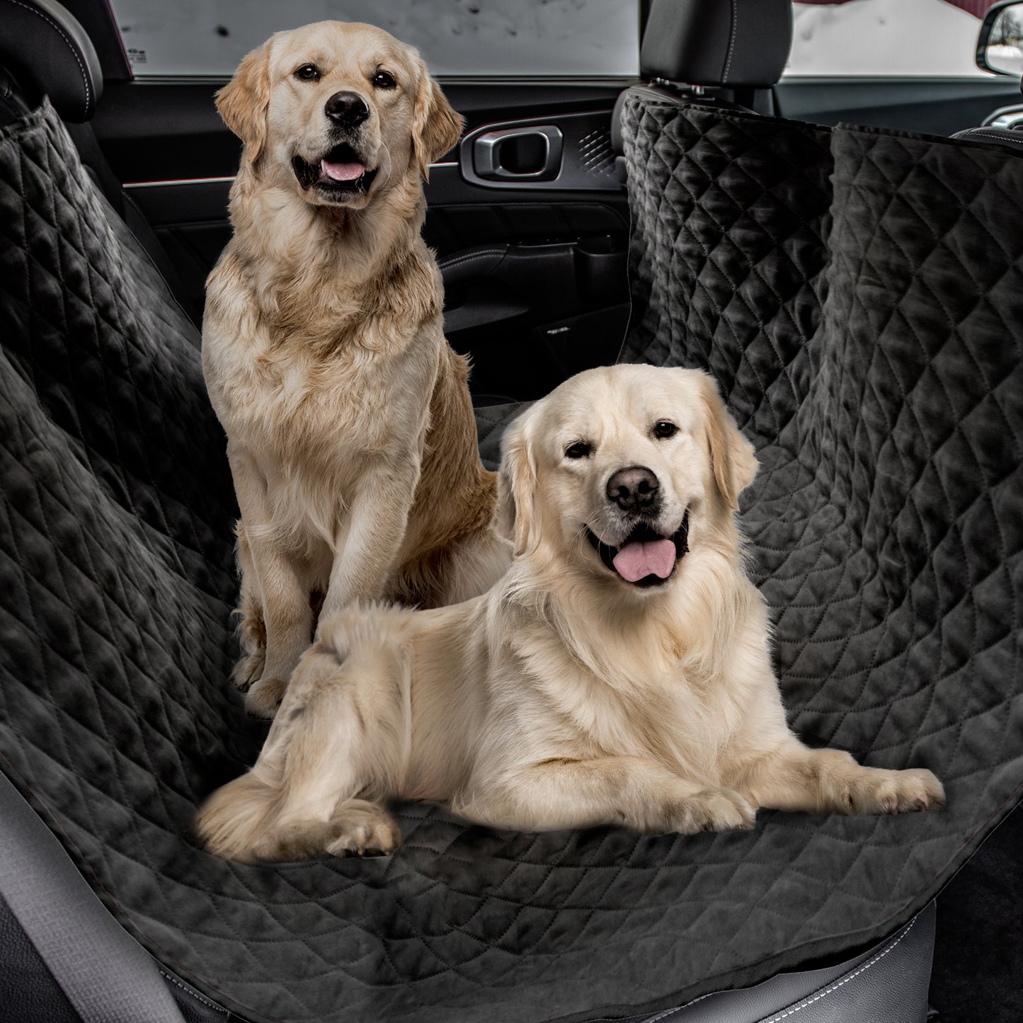 Co-Pilot Car Seat Cover for Pets - Back Seat Protector for Dogs - Pet Hammock, Scratch-Proof, Durable, Quilted Microsuede