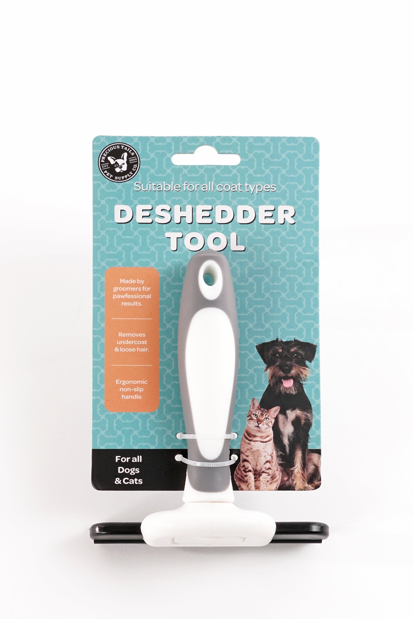 Precious Tails Pet Grooming Brush,  Deshedding Tool for Cats and Dogs, Dematting Undercoat Rake, Dog Brush for Shedding, Reduce Shedding