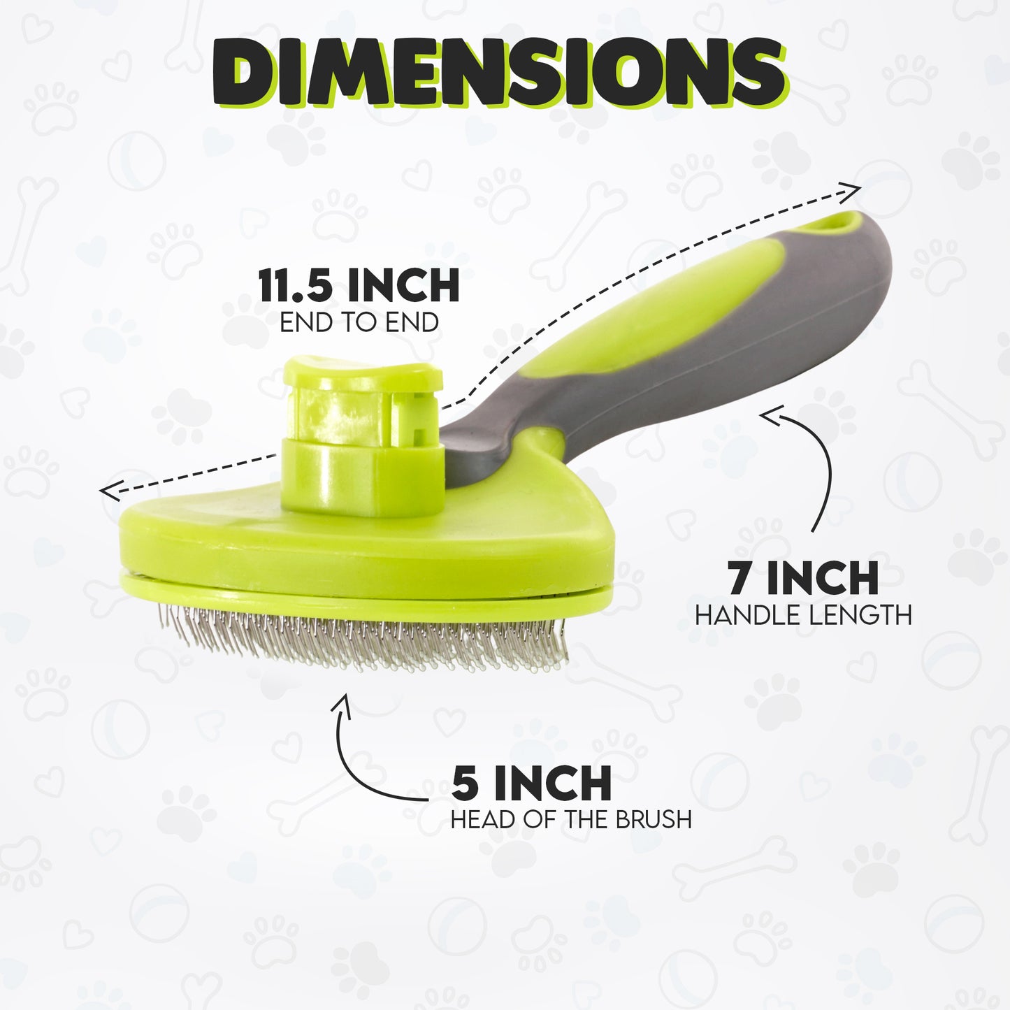 Precious Tails Dog Brush, Cat Brush, Pet Detangling Grooming Brush for Hair Removal of Pets, Retractable Slicker Brush