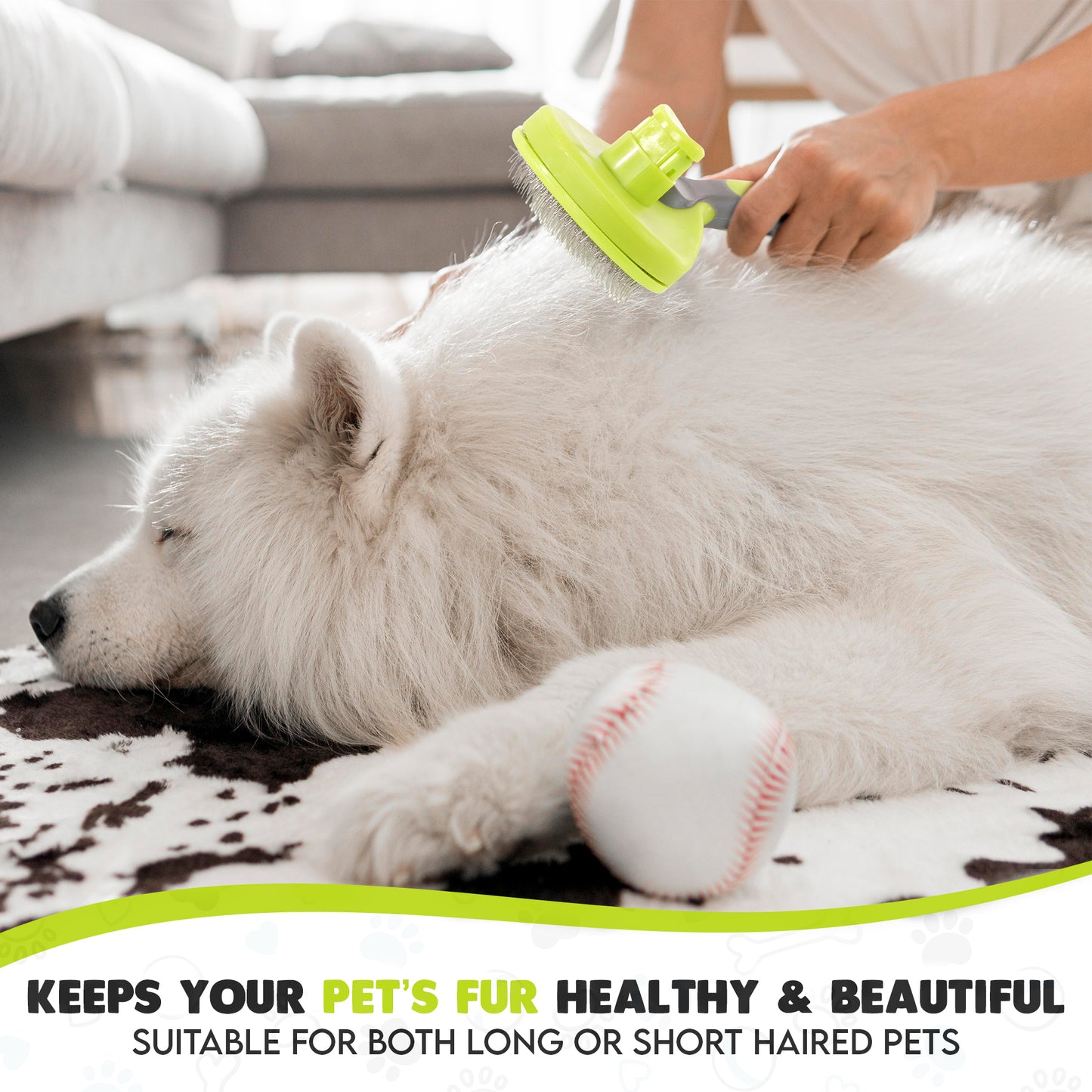 Precious Tails Dog Brush, Cat Brush, Pet Detangling Grooming Brush for Hair Removal of Pets, Retractable Slicker Brush