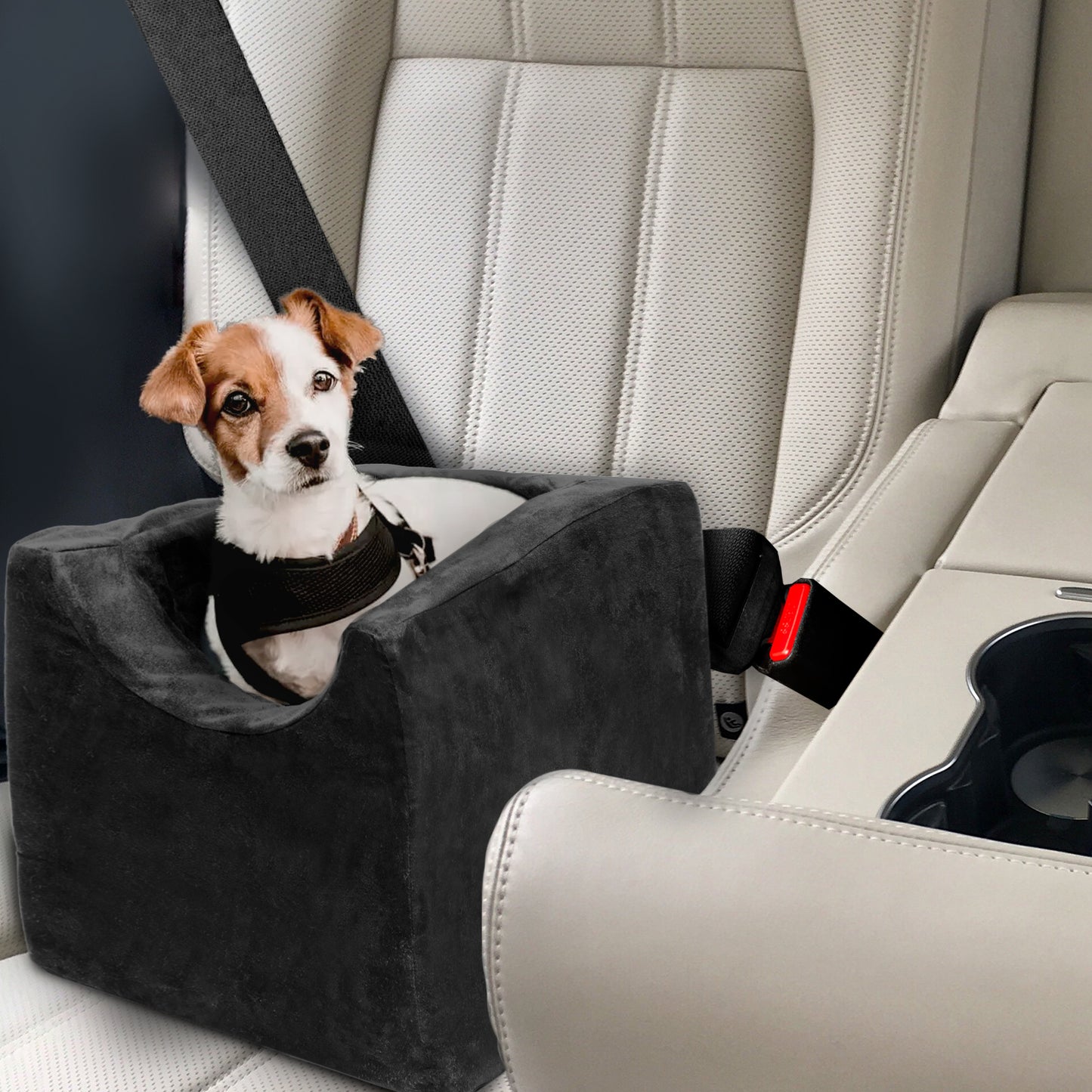 Co-Pilot Dog Car Seat - Washable Booster Seats for Small Dogs - Pet Car Seats Travel Bed for Truck &  SUV